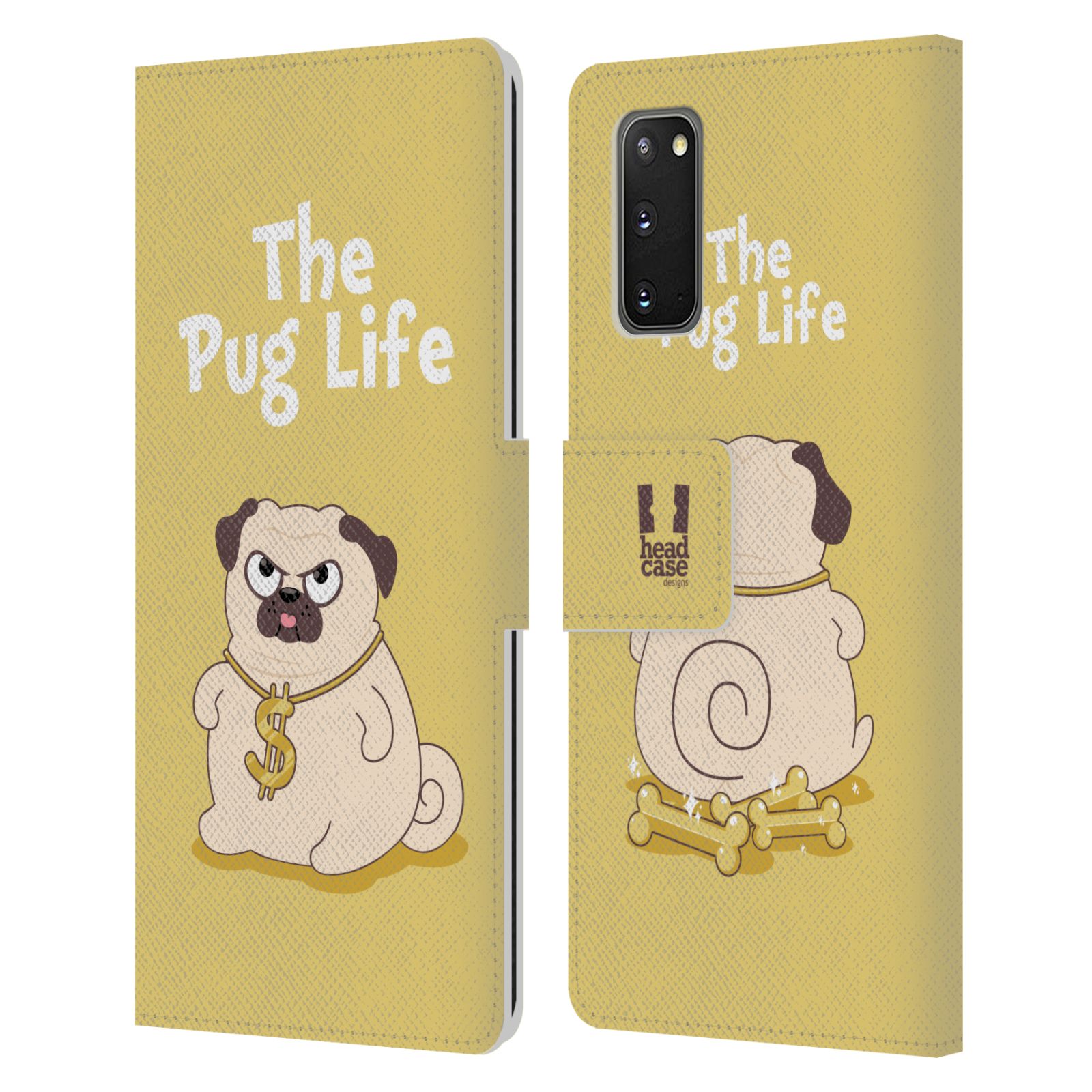 HEAD CASE DESIGNS PIPER THE PUG LEATHER BOOK WALLET CASE FOR SAMSUNG PHONES 1 - Picture 10 of 16