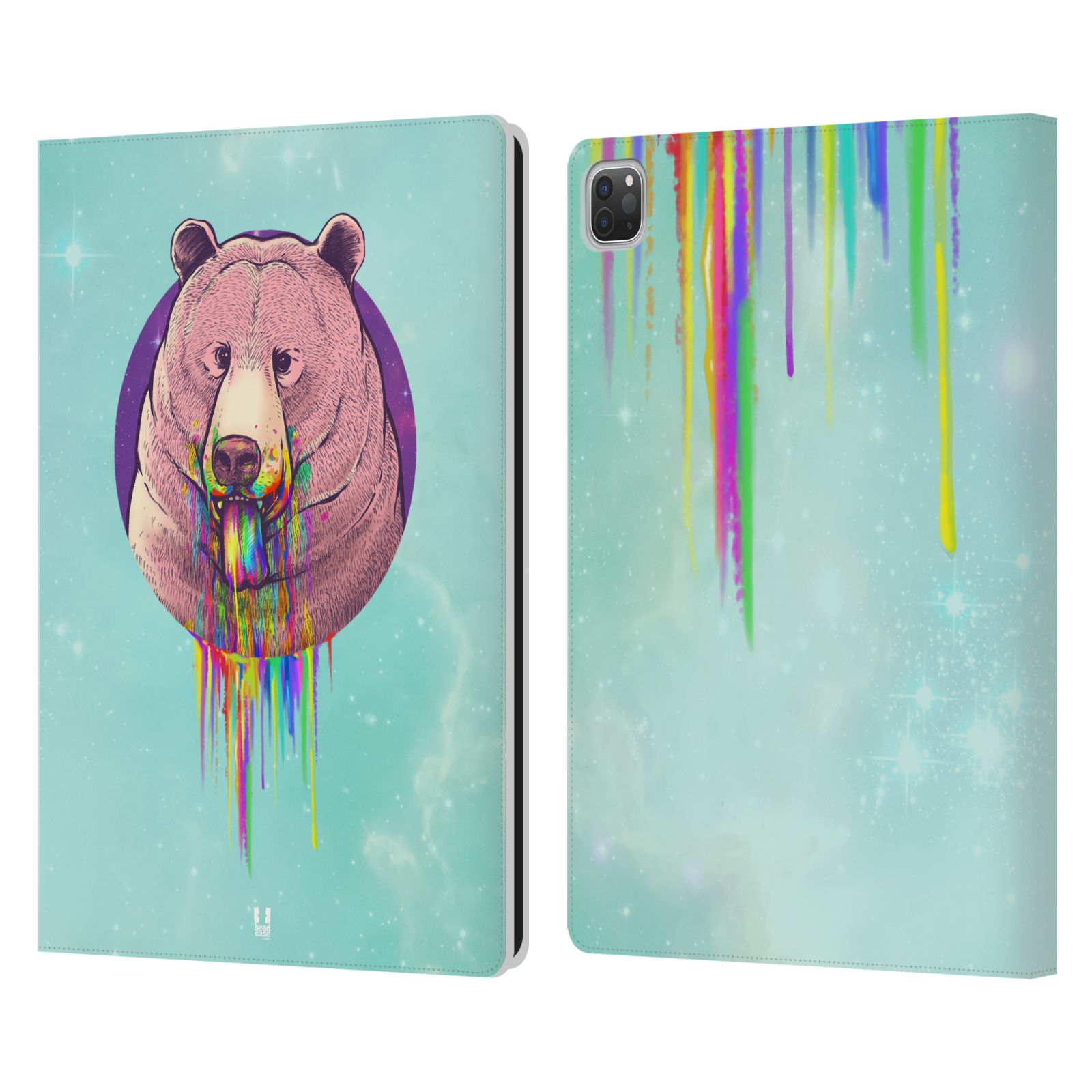 HEAD CASE DESIGNS RAINBOW PUKE LEATHER BOOK WALLET CASE COVER FOR APPLE iPAD - Picture 7 of 16