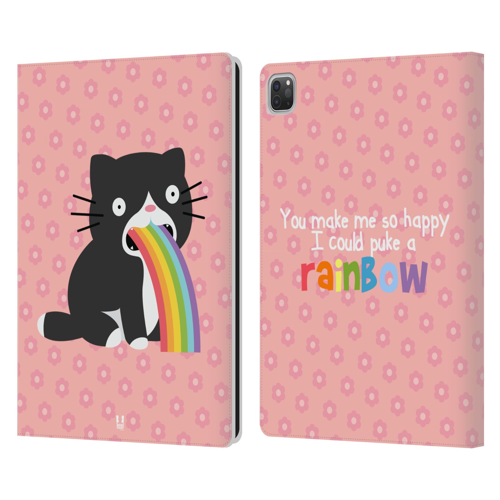 HEAD CASE DESIGNS RAINBOW PUKE LEATHER BOOK WALLET CASE COVER FOR APPLE iPAD - Picture 12 of 16