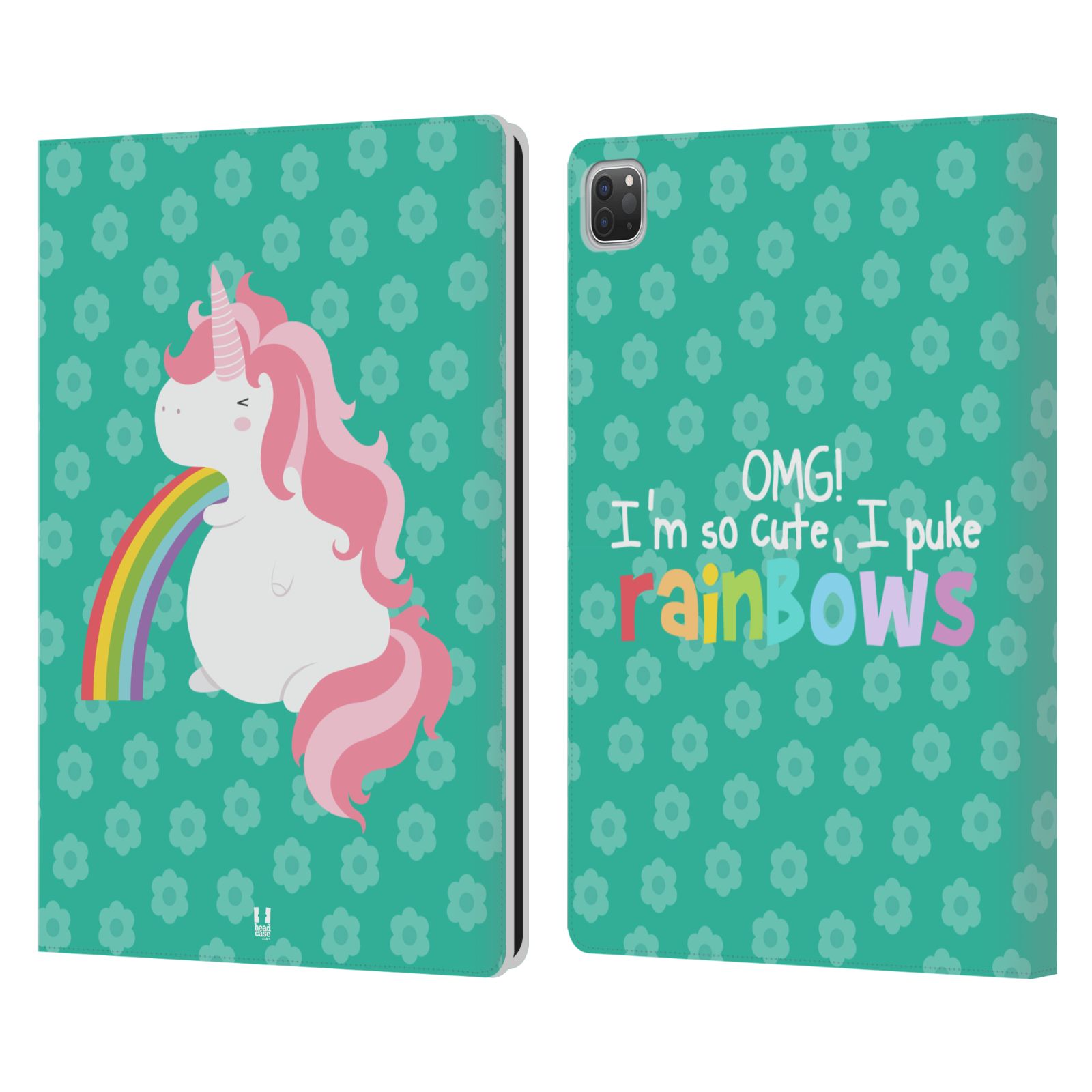 HEAD CASE DESIGNS RAINBOW PUKE LEATHER BOOK WALLET CASE COVER FOR APPLE iPAD - Picture 14 of 16