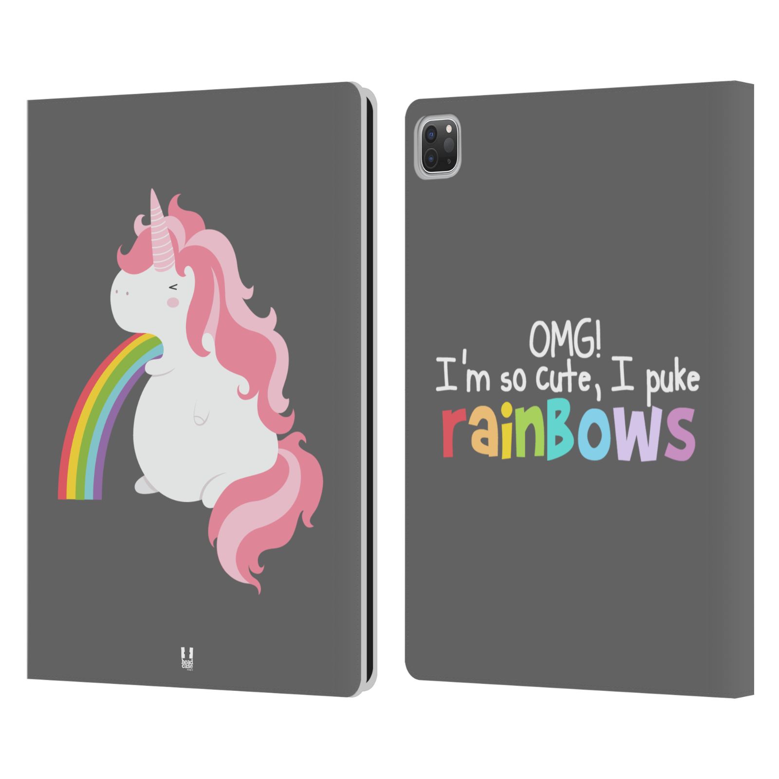HEAD CASE DESIGNS RAINBOW PUKE LEATHER BOOK WALLET CASE COVER FOR APPLE iPAD - Picture 15 of 16
