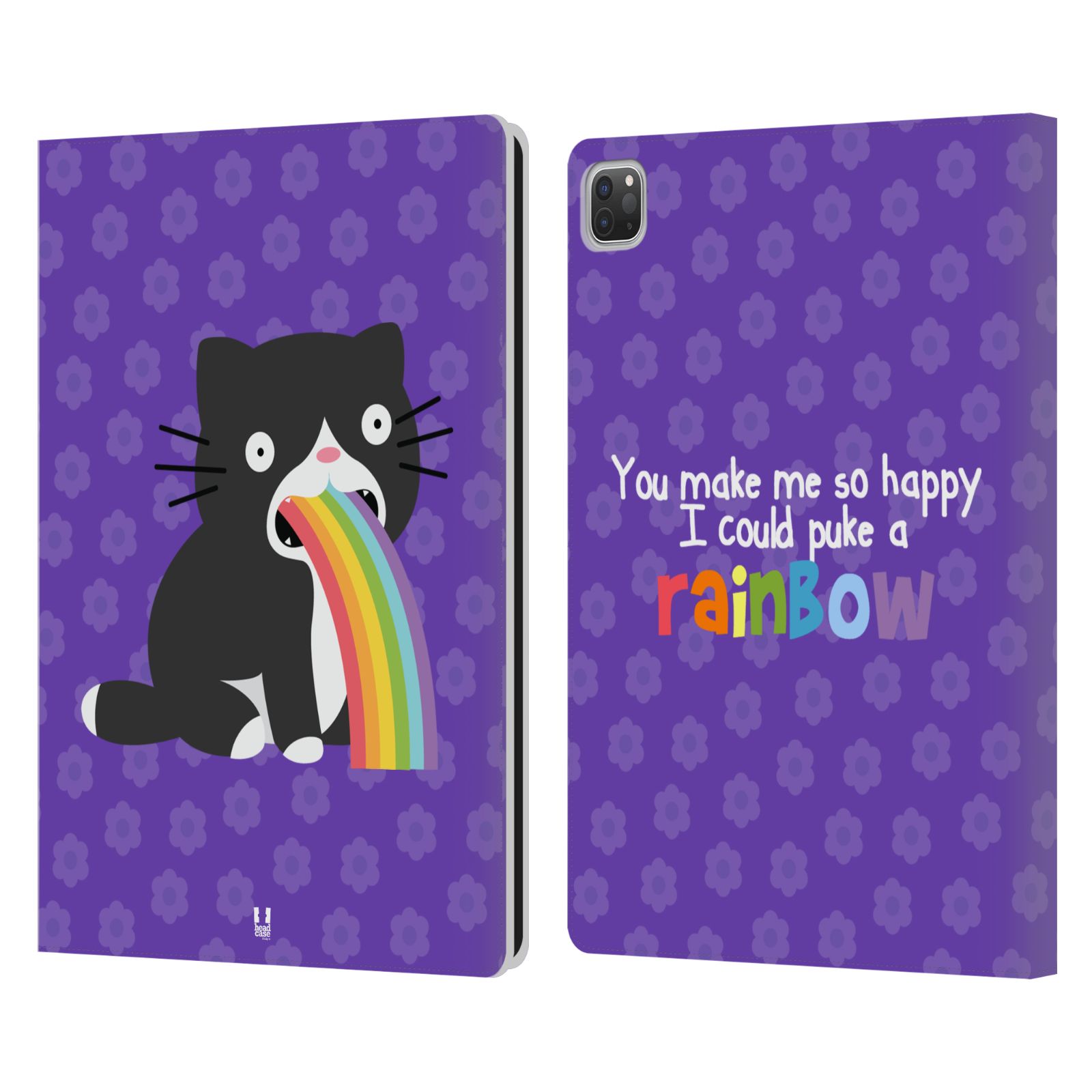 HEAD CASE DESIGNS RAINBOW PUKE LEATHER BOOK WALLET CASE COVER FOR APPLE iPAD - Picture 16 of 16