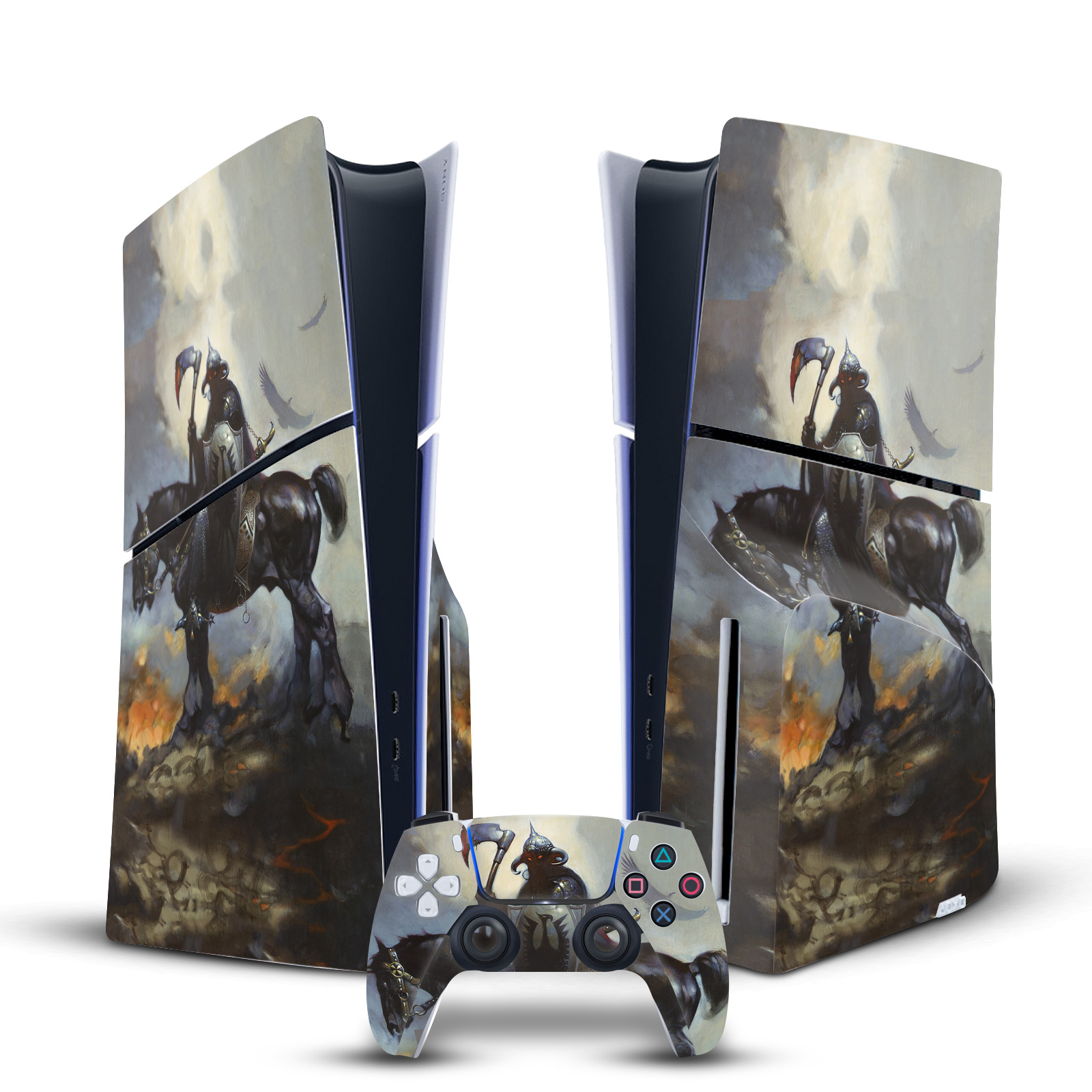 FRANK FRAZETTA MEDIEVAL FANTASY ART VINYL SKIN FOR SONY PS5SLIM/PRO DISC EDITION