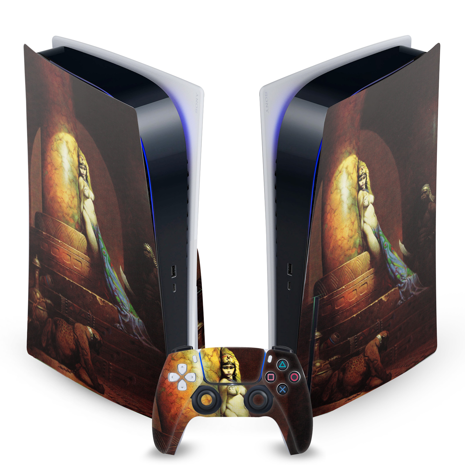 FRANK FRAZETTA MEDIEVAL FANTASY ART VINYL SKIN FOR SONY PS5 DISC EDITION BUNDLE