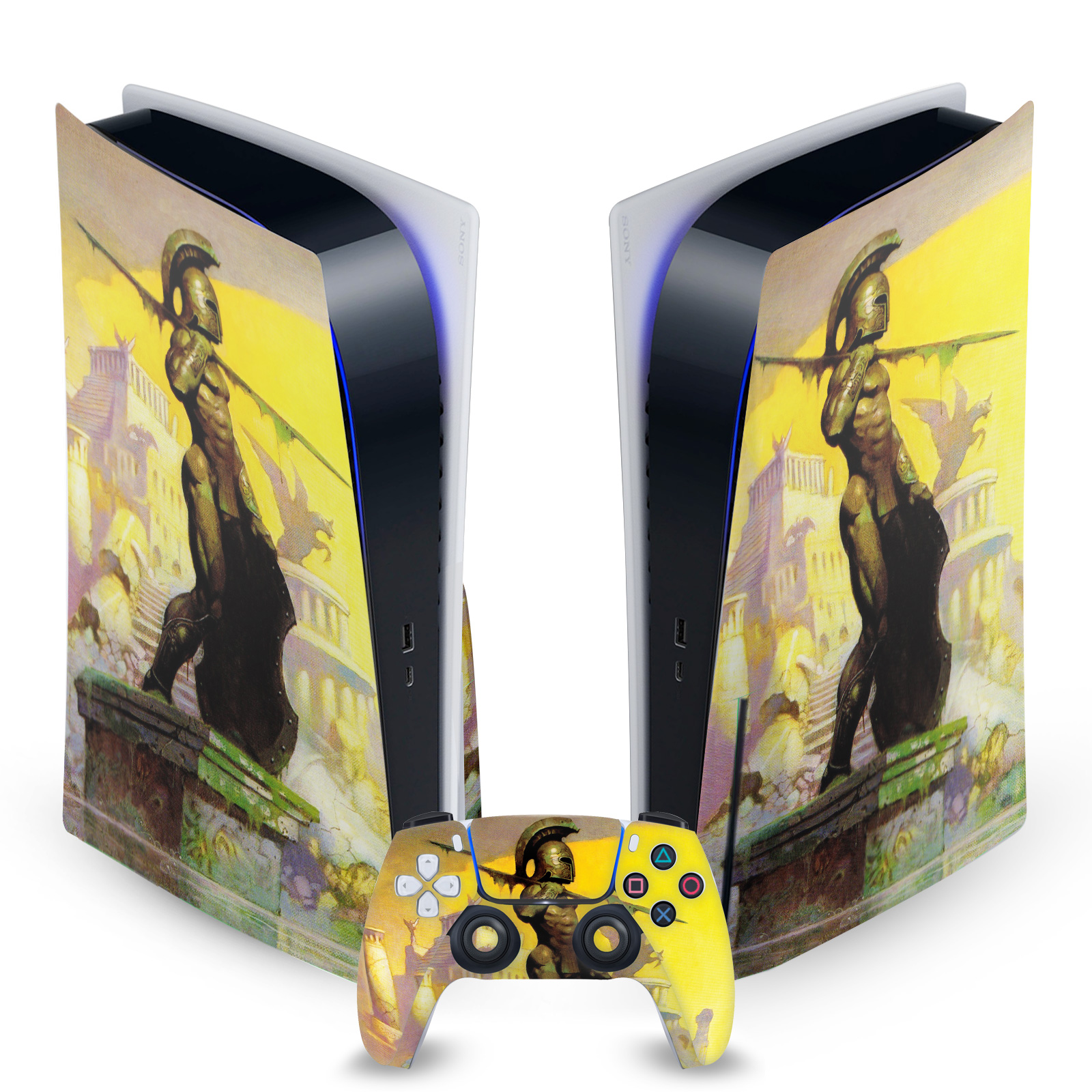 FRANK FRAZETTA MEDIEVAL FANTASY ART VINYL SKIN FOR SONY PS5 DISC EDITION BUNDLE