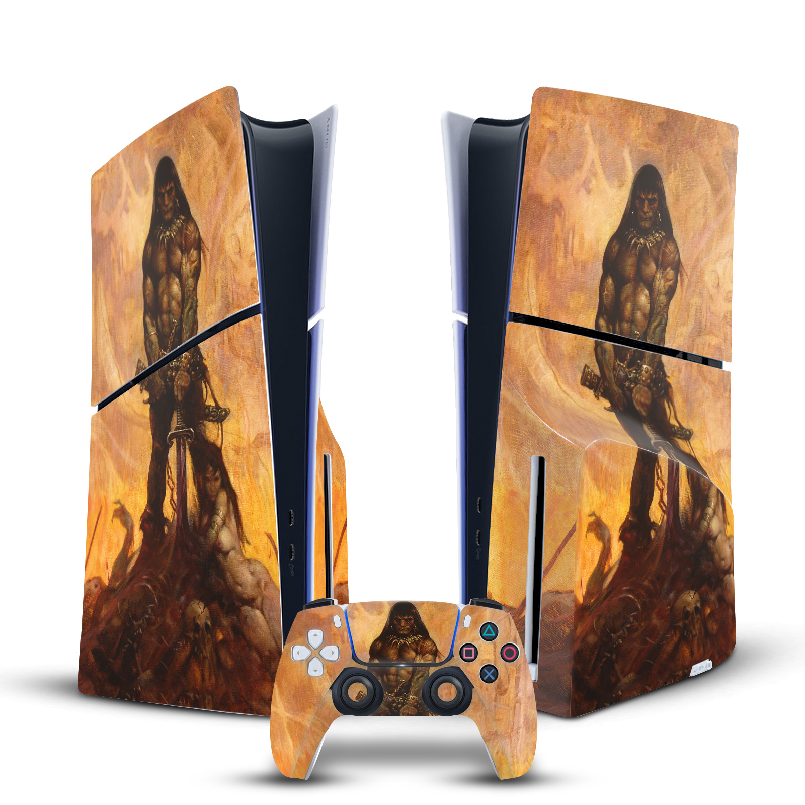 FRANK FRAZETTA MEDIEVAL FANTASY ART VINYL SKIN FOR SONY PS5SLIM/PRO DISC EDITION