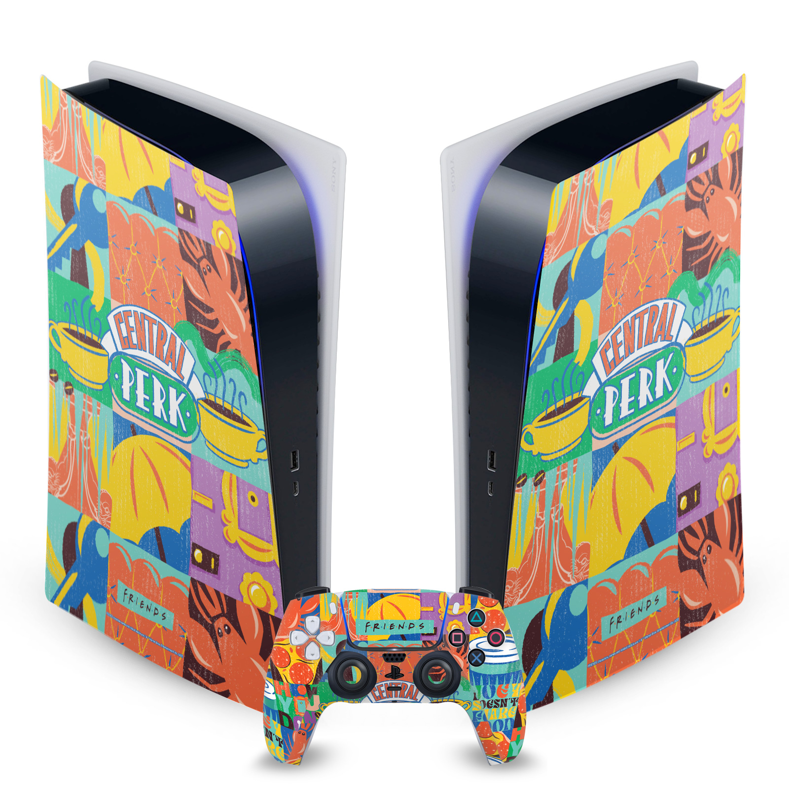 OFFICIAL FRIENDS ICONIC GRAPHICS VINYL SKIN FOR SONY PS5 DIGITAL EDITION BUNDLE