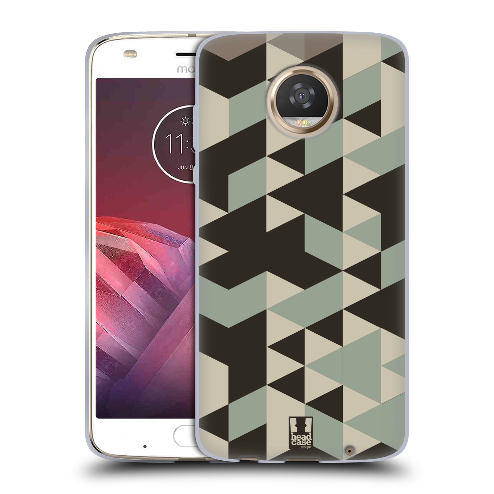 FUNDA HEAD CASE DESIGNS CON DIBUJO DE GEL SUAVE CAMUFLAJE GEOMÉTRICO PARA TELÉFONOS MOTOROLA 2 - Imagen 9 de 12