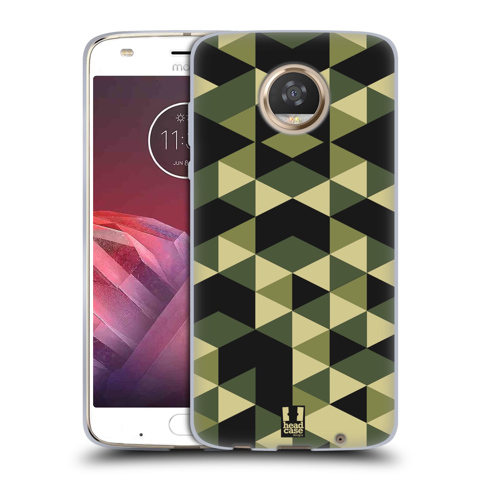 FUNDA HEAD CASE DESIGNS CON DIBUJO DE GEL SUAVE CAMUFLAJE GEOMÉTRICO PARA TELÉFONOS MOTOROLA 2 - Imagen 10 de 12