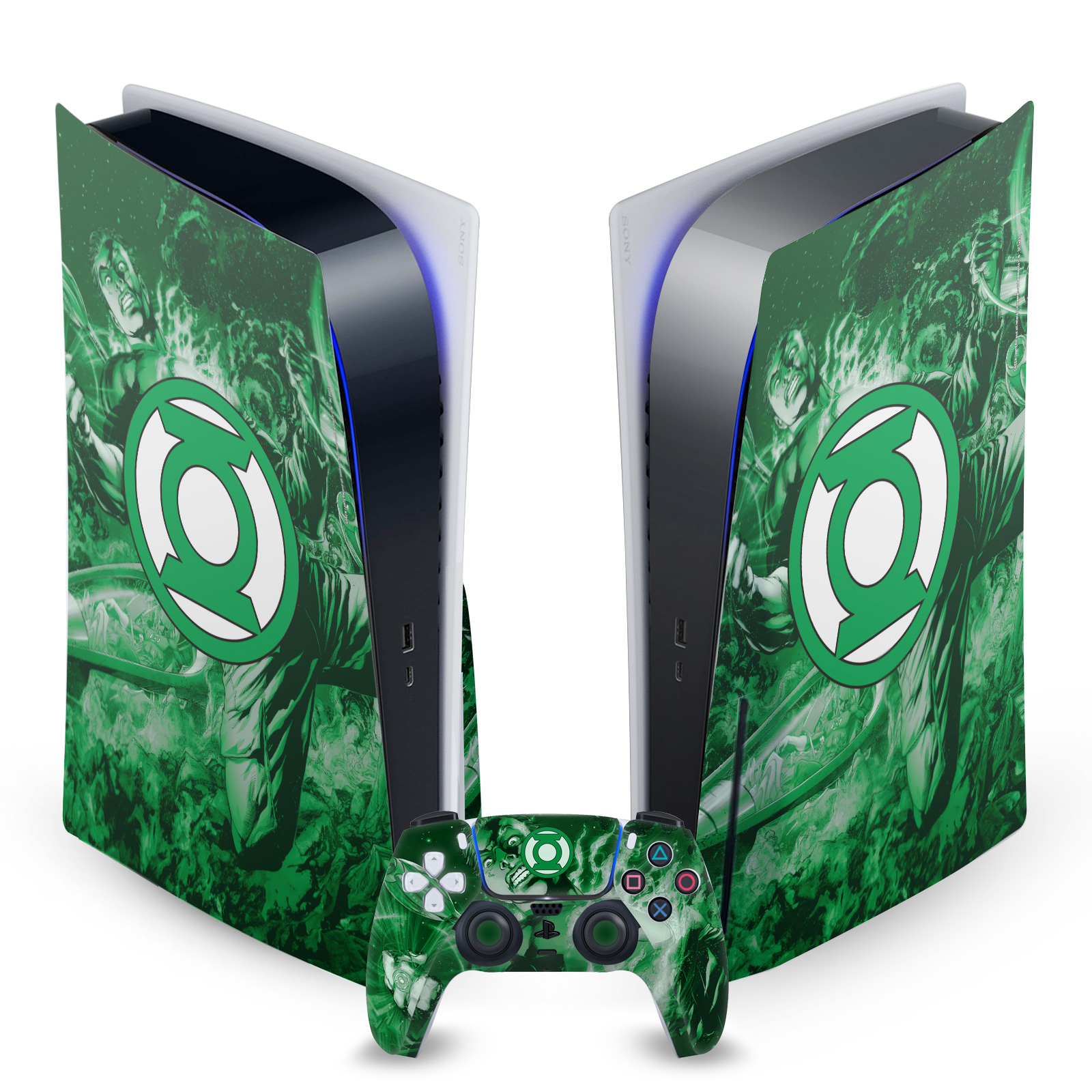 GREEN LANTERN DC COMICS BOOK COVERS VINYL SKIN FOR SONY PS5 DISC EDITION BUNDLE