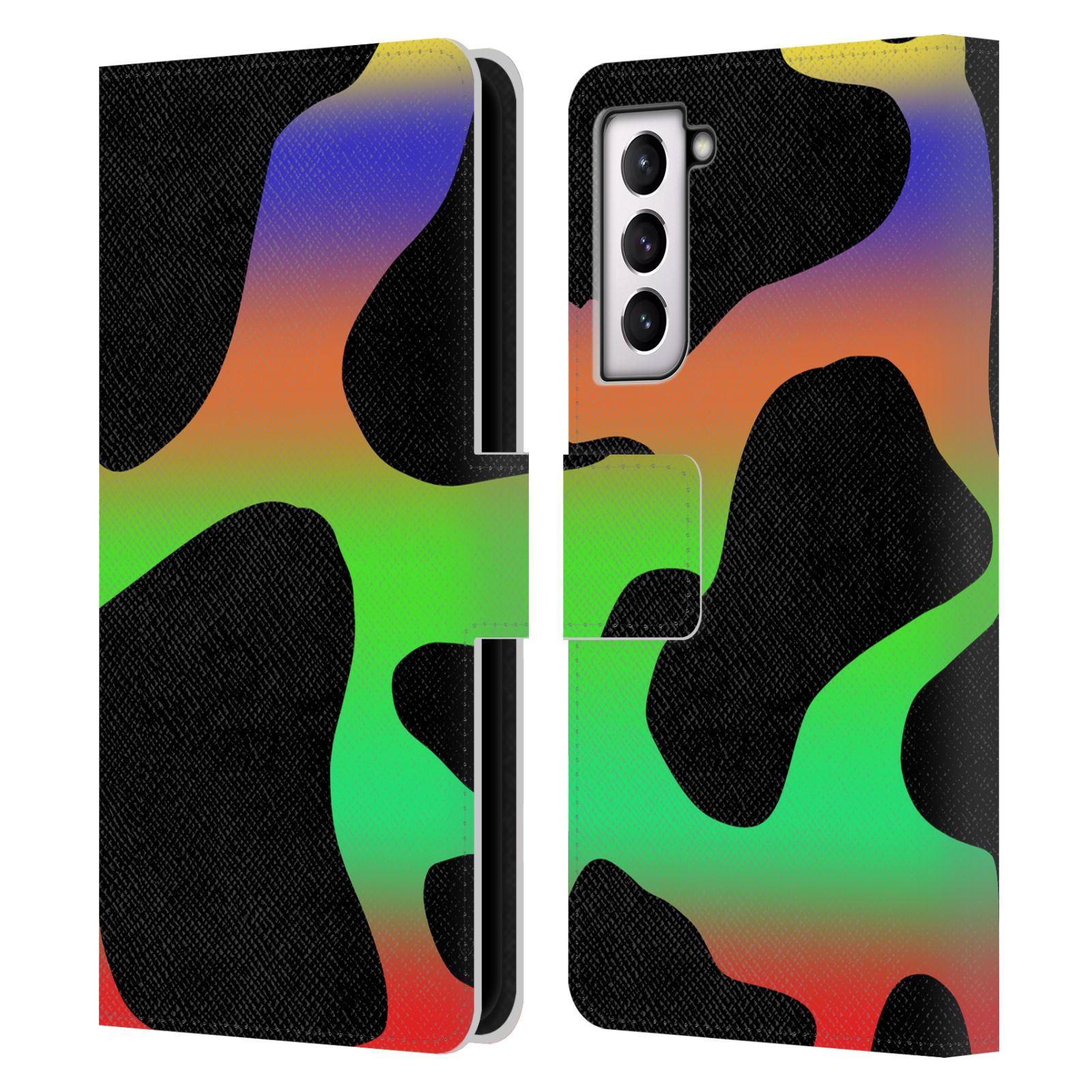 GRACE ILLUSTRATION COW PRINTS LEATHER BOOK WALLET CASE FOR SAMSUNG PHONES 4