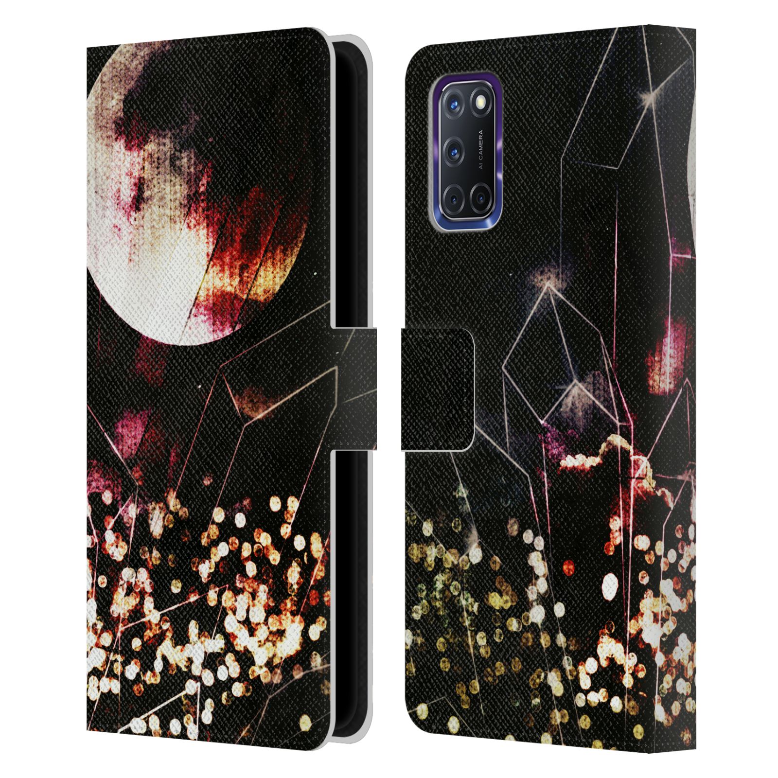 OFFICIAL HAROULITA ABSTRACT NATURE LEATHER BOOK WALLET CASE FOR OPPO PHONES