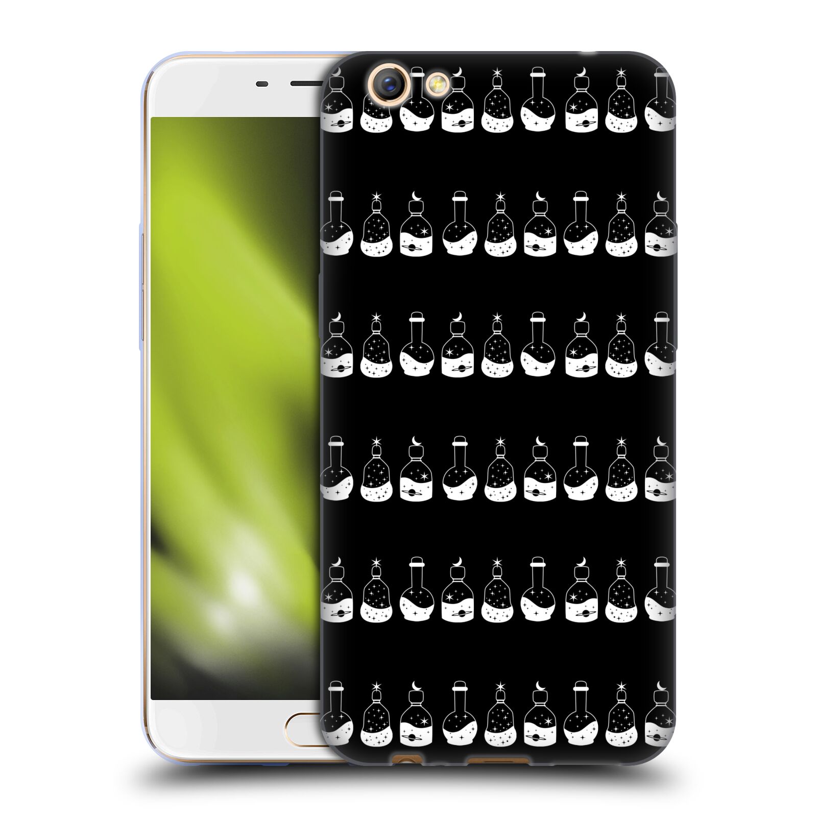 OFFICIAL HAROULITA CELESTIAL BLACK AND WHITE SOFT GEL CASE FOR OPPO PHONES