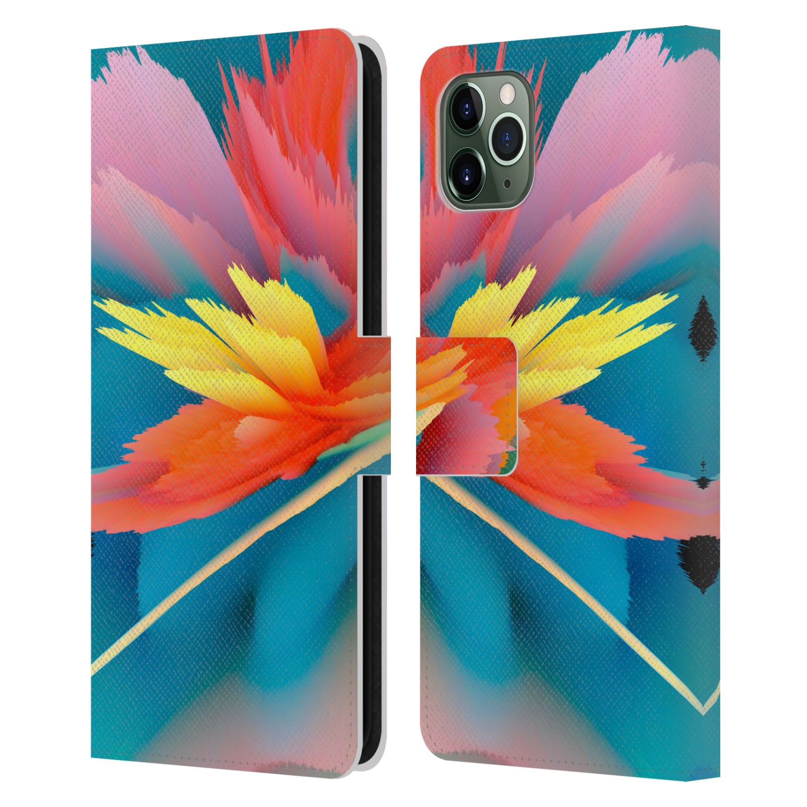 OFFICIAL HAROULITA FLORAL GLITCH 2 LEATHER BOOK CASE FOR APPLE iPHONE PHONES - Picture 7 of 17