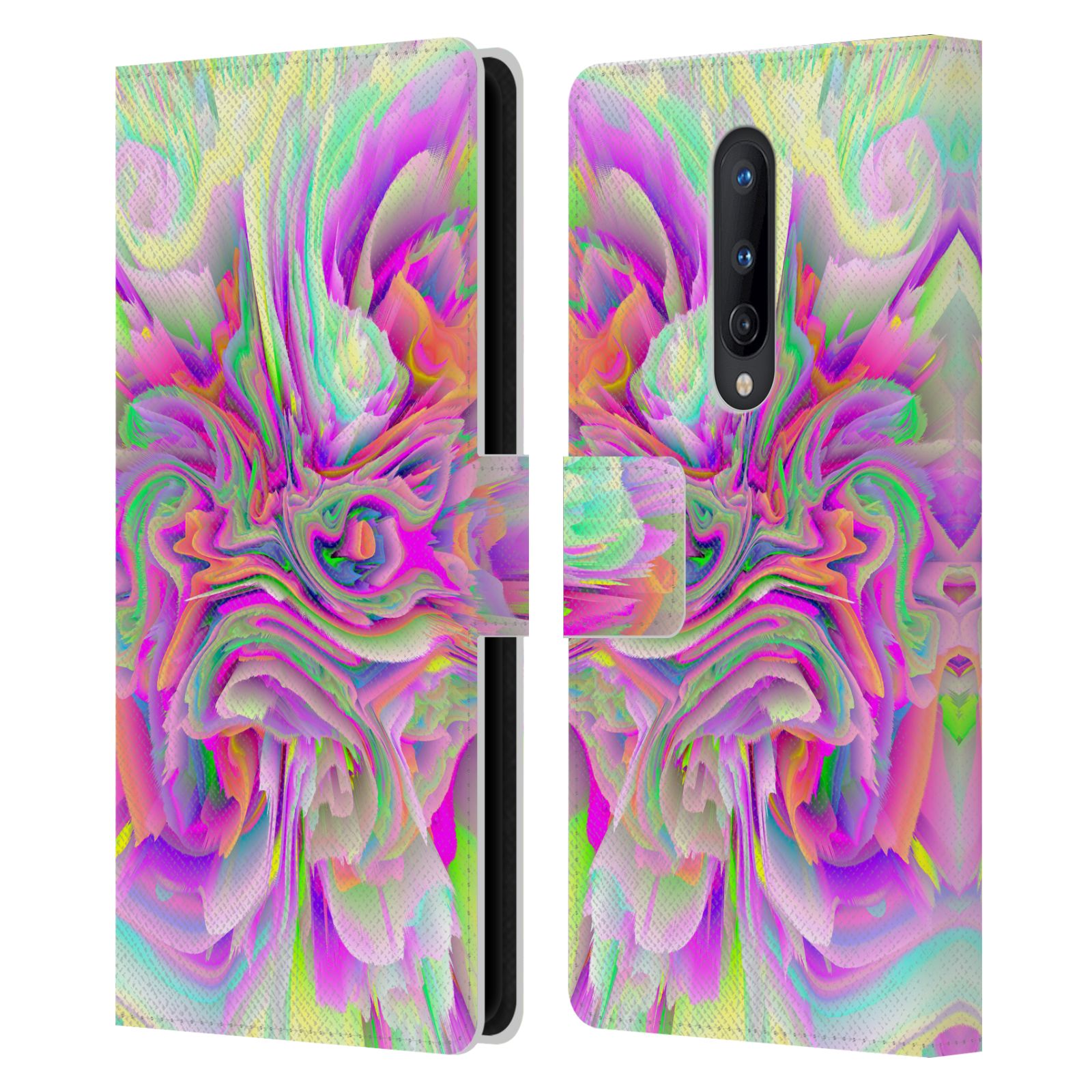 OFFICIAL HAROULITA FLORAL GLITCH 2 LEATHER BOOK WALLET CASE FOR ONEPLUS PHONES - Picture 9 of 17
