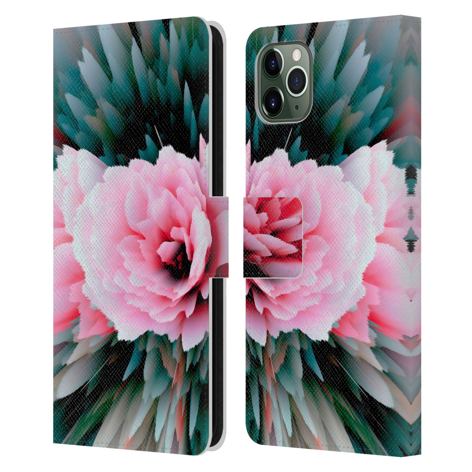 OFFICIAL HAROULITA FLORAL GLITCH 2 LEATHER BOOK CASE FOR APPLE iPHONE PHONES - Picture 11 of 17