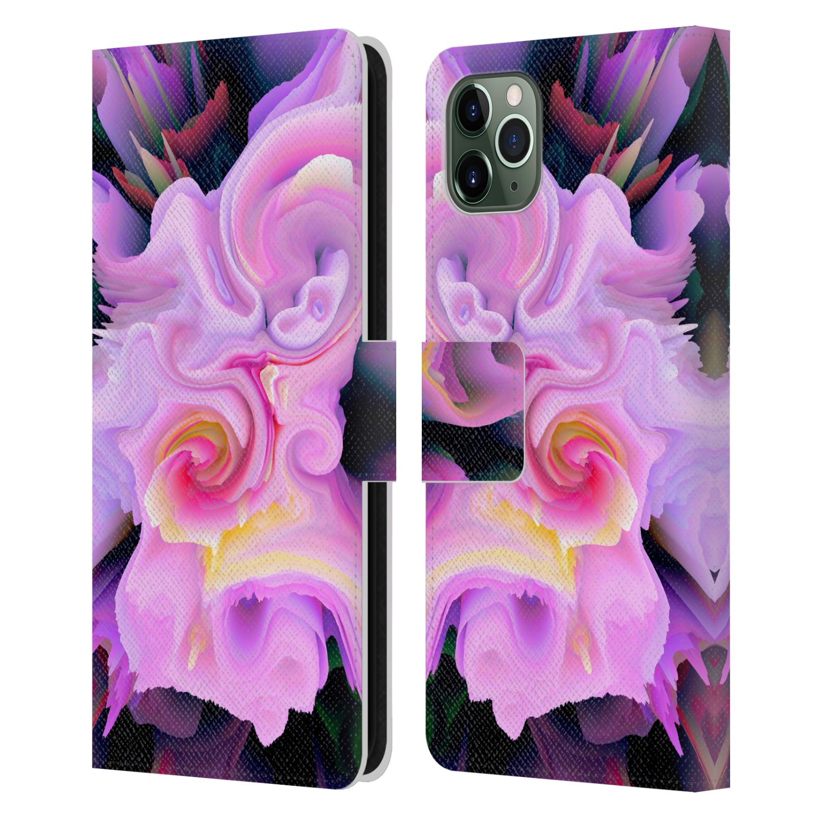OFFICIAL HAROULITA FLORAL GLITCH 2 LEATHER BOOK CASE FOR APPLE iPHONE PHONES - Picture 14 of 17