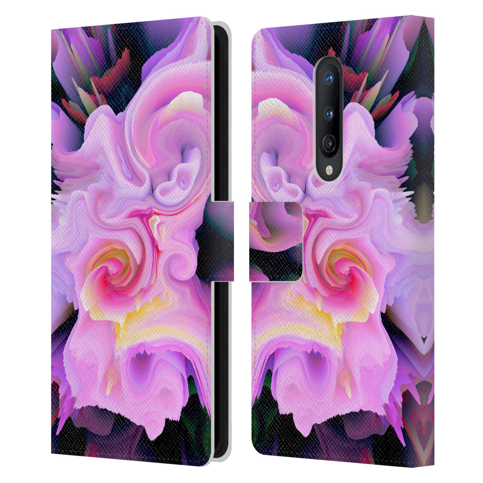 OFFICIAL HAROULITA FLORAL GLITCH 2 LEATHER BOOK WALLET CASE FOR ONEPLUS PHONES - Picture 14 of 17