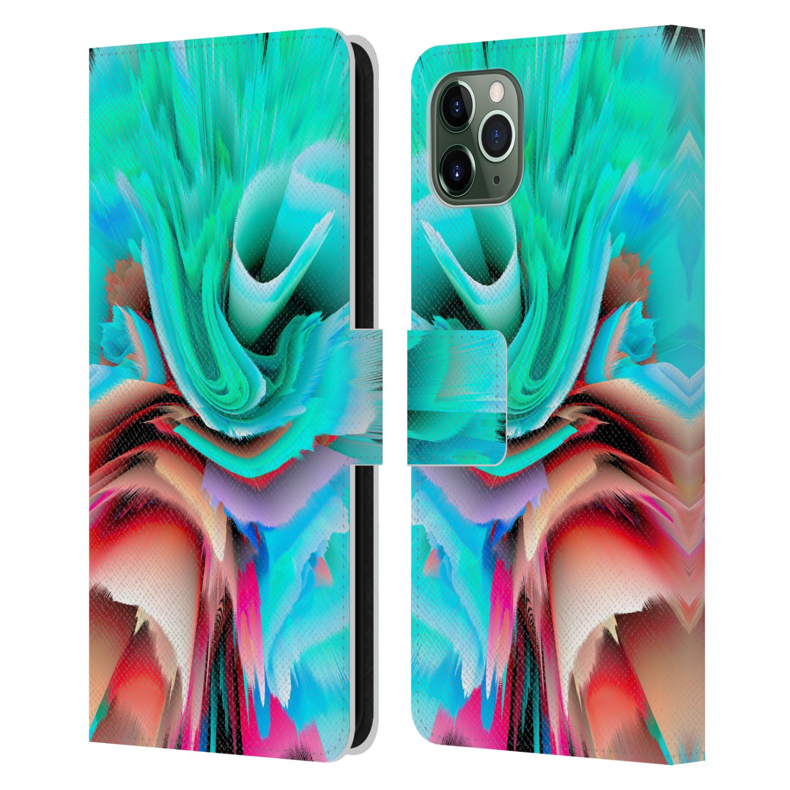 OFFICIAL HAROULITA FLORAL GLITCH 2 LEATHER BOOK CASE FOR APPLE iPHONE PHONES - Picture 16 of 17