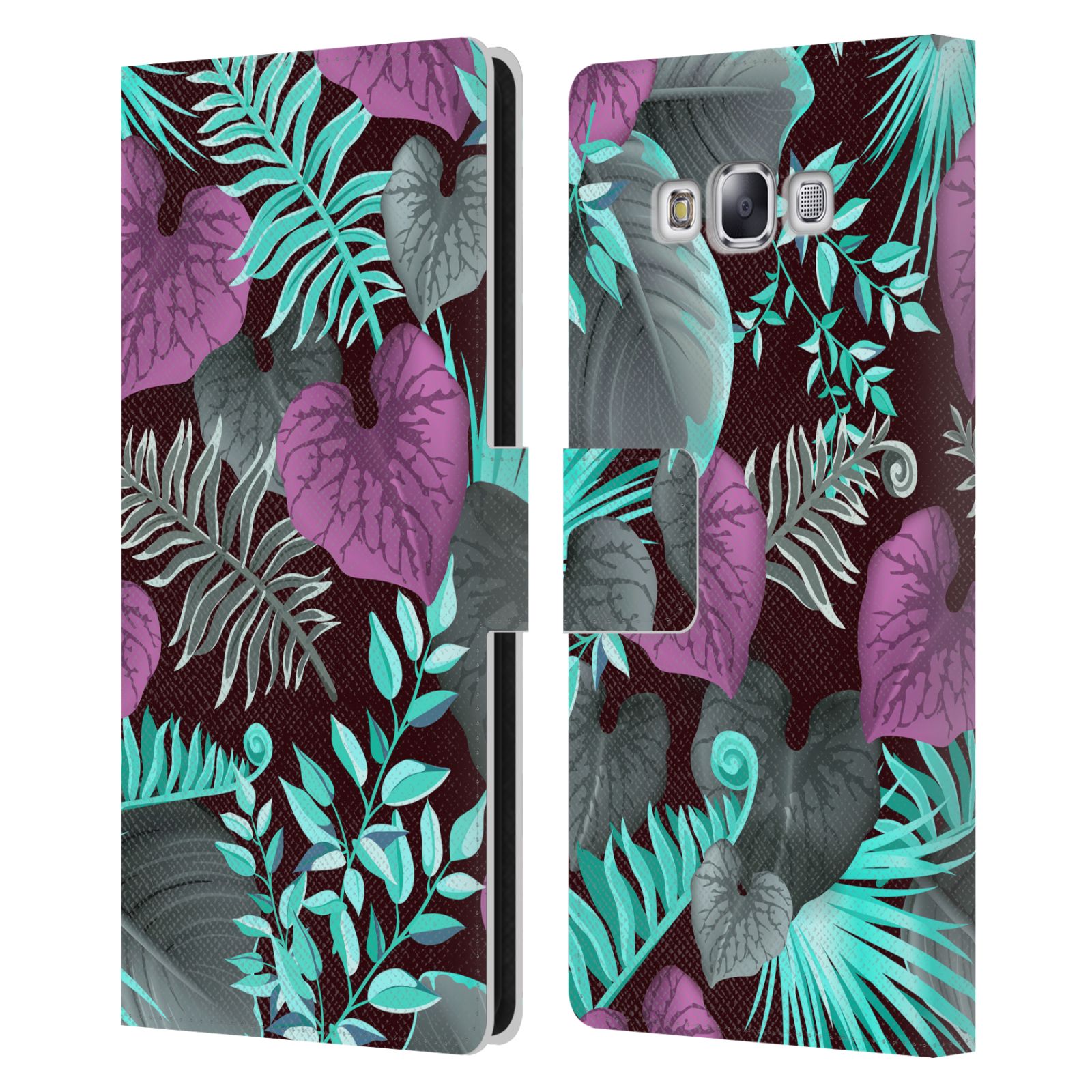 HAROULITA GORGEOUS DARK FLOWERS LEATHER BOOK WALLET CASE FOR SAMSUNG PHONES 3 - Picture 14 of 14