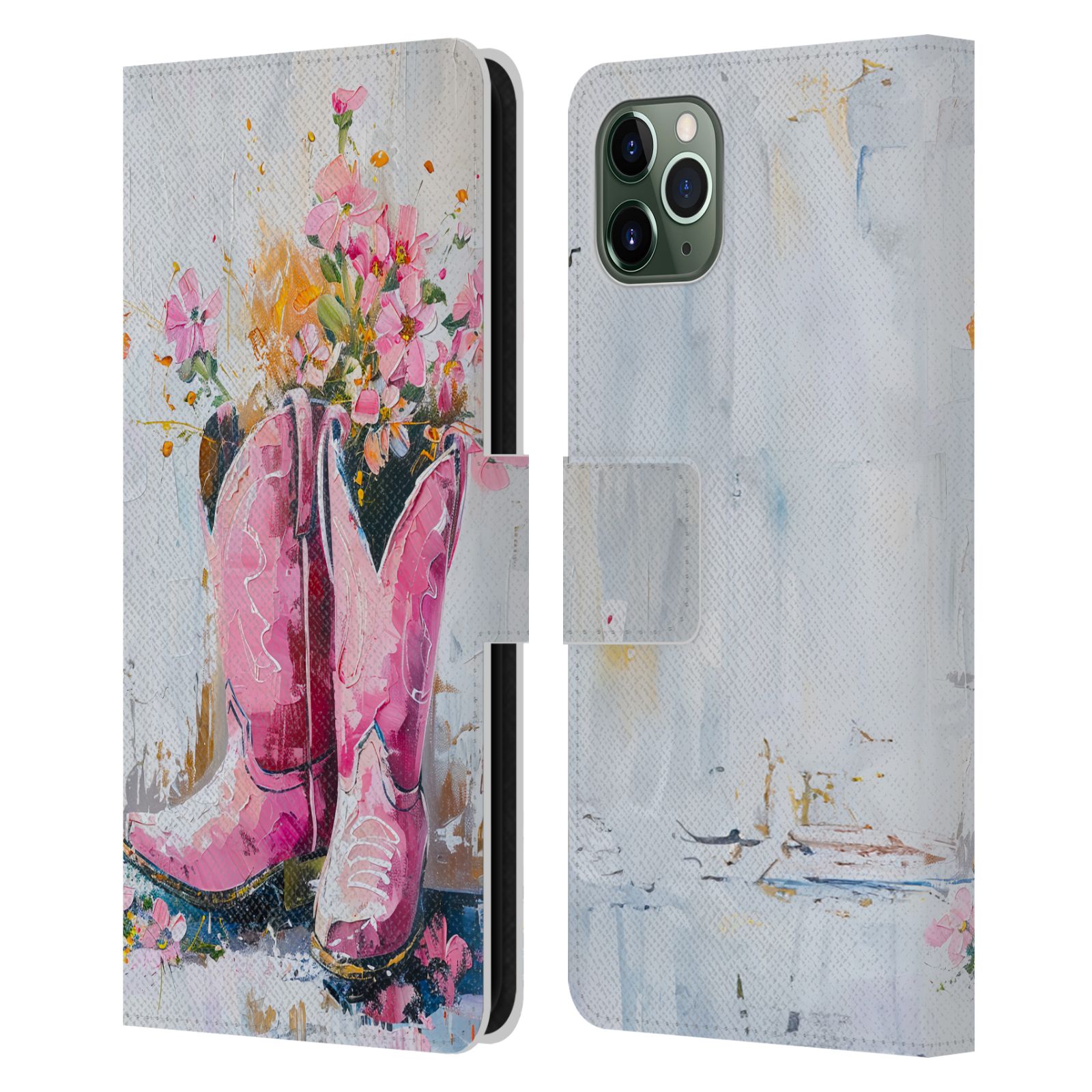 HAROULITA LEAVES AND FLOWERS LEATHER BOOK WALLET CASE FOR APPLE iPHONE PHONES - Picture 7 of 9
