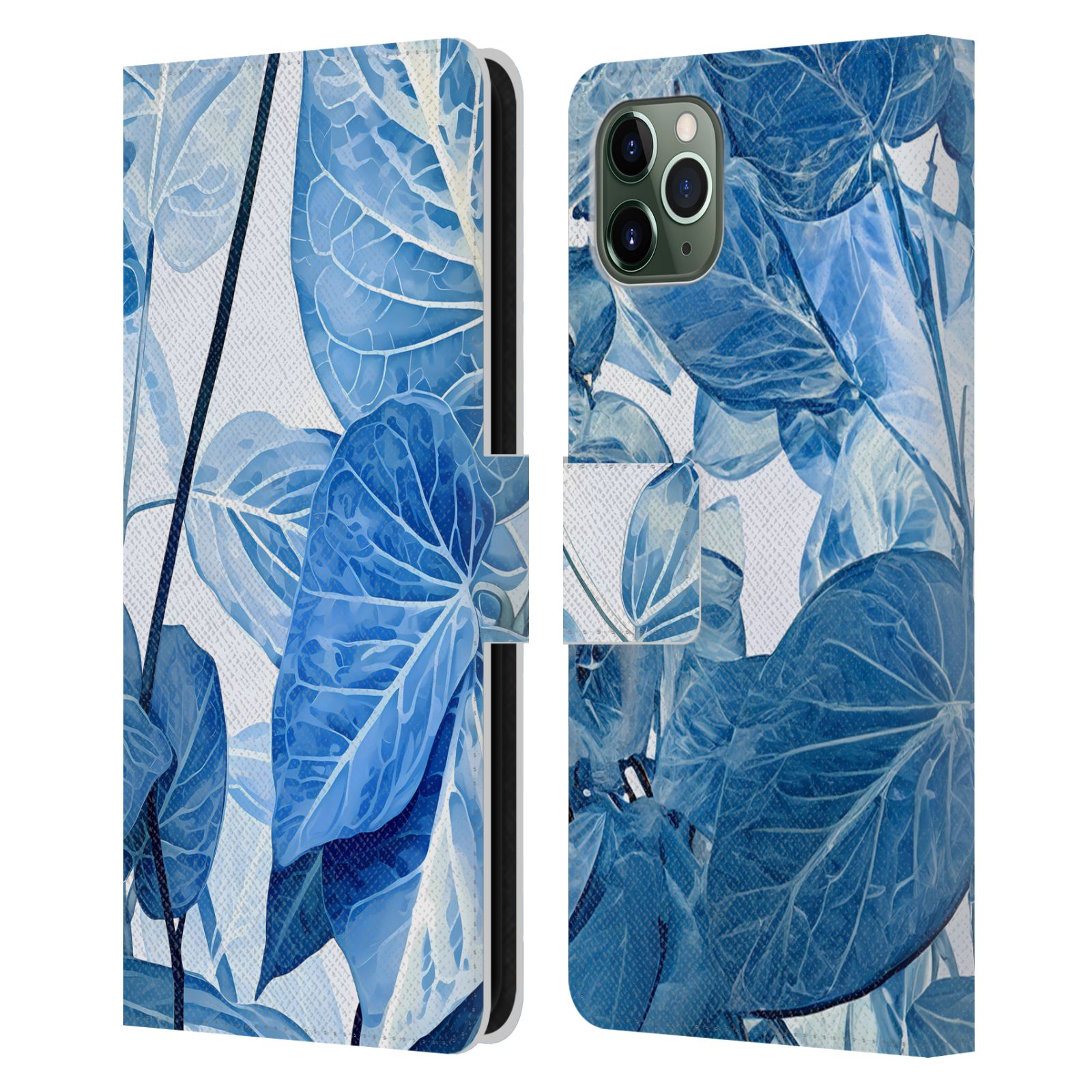 HAROULITA LEAVES AND FLOWERS LEATHER BOOK WALLET CASE FOR APPLE iPHONE PHONES - Picture 9 of 9