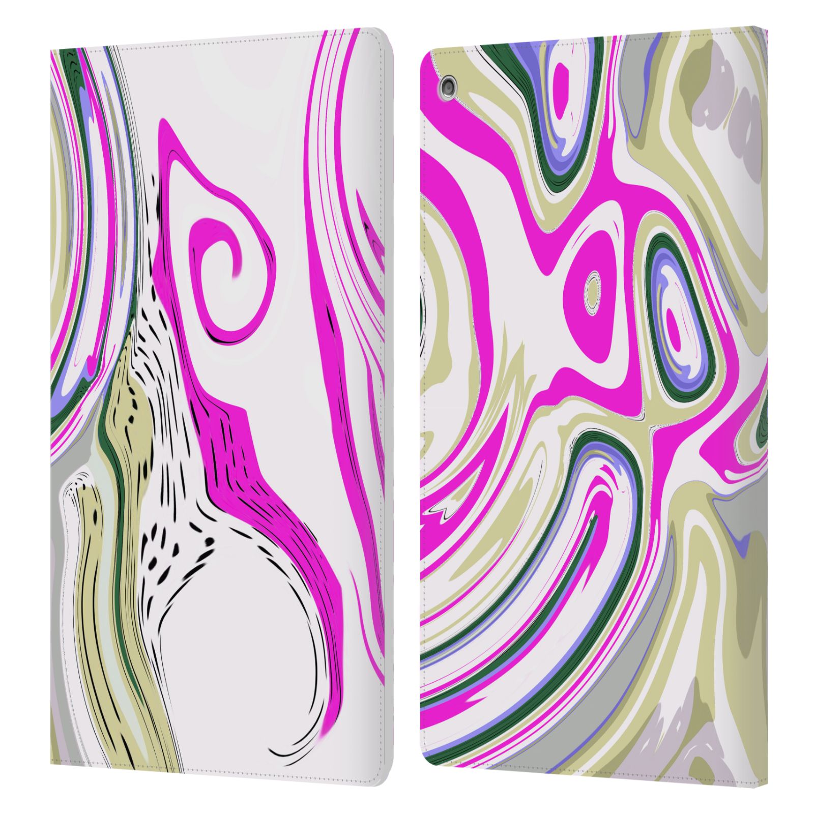 OFFICIAL HAROULITA LIQUID MARBLE LEATHER BOOK WALLET CASE COVER FOR AMAZON FIRE - Picture 14 of 21