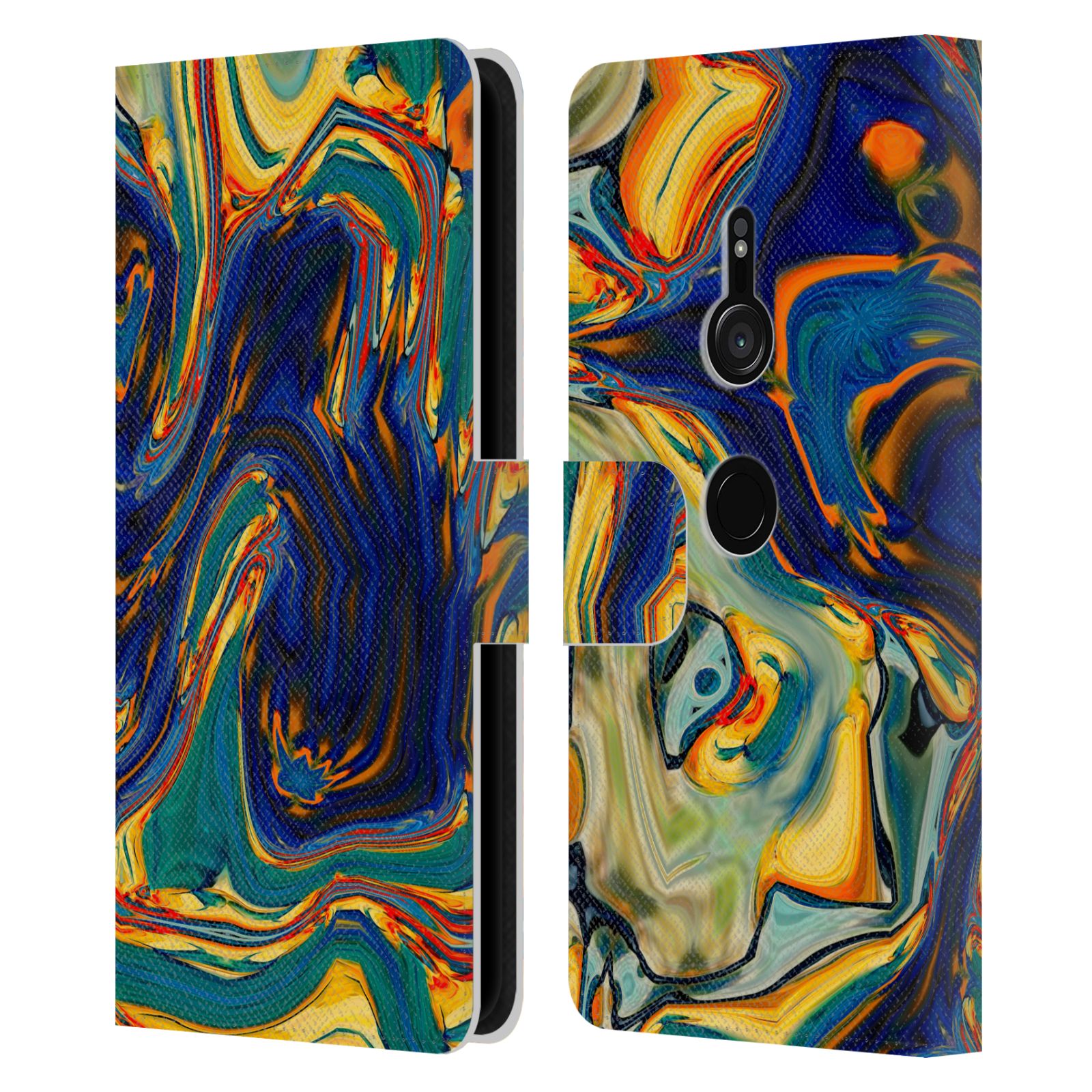 OFFICIAL HAROULITA LIQUID MARBLE LEATHER BOOK WALLET CASE FOR SONY PHONES 1