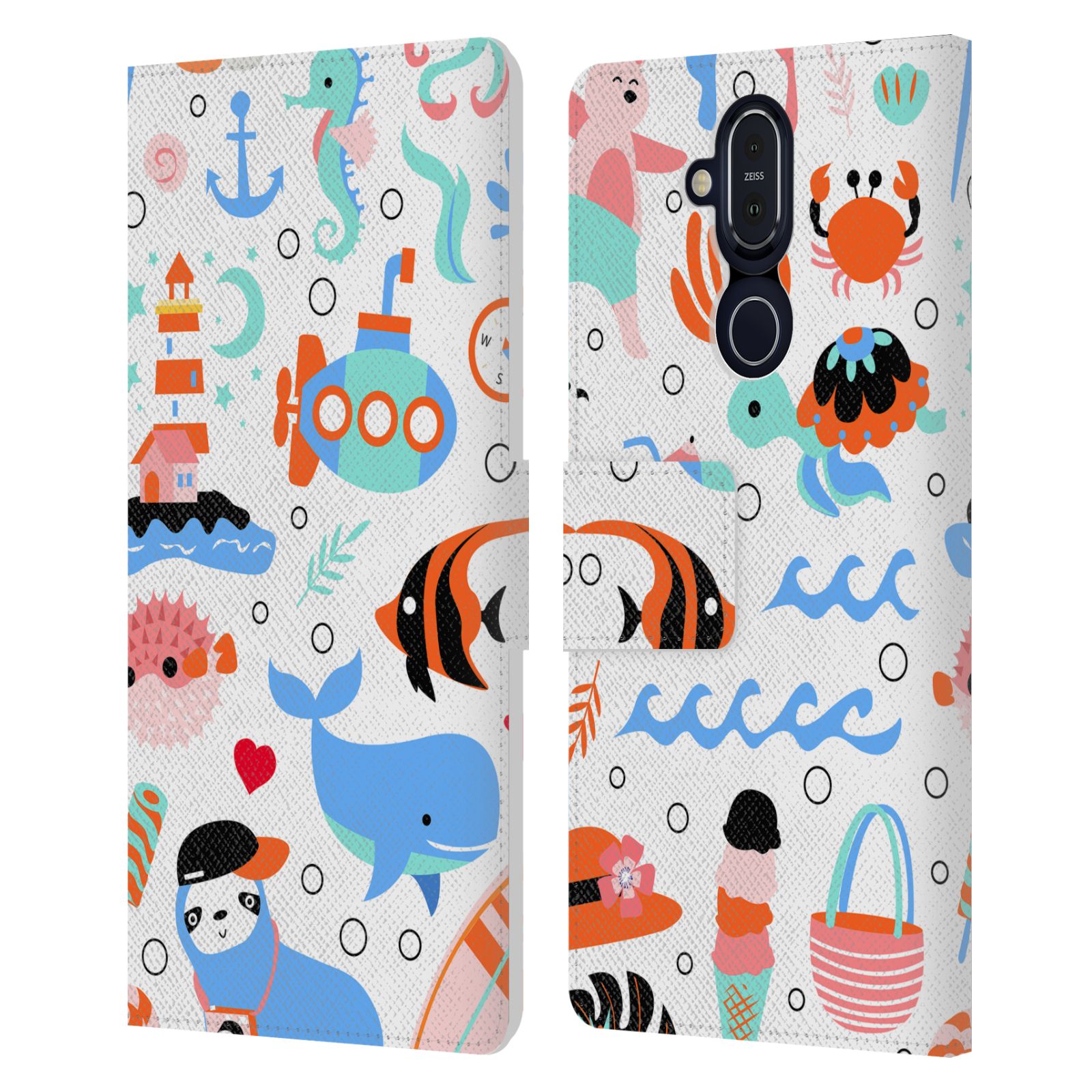 OFFICIAL HAROULITA SEA CREATURES LEATHER BOOK WALLET CASE COVER FOR NOKIA PHONES - Picture 10 of 15