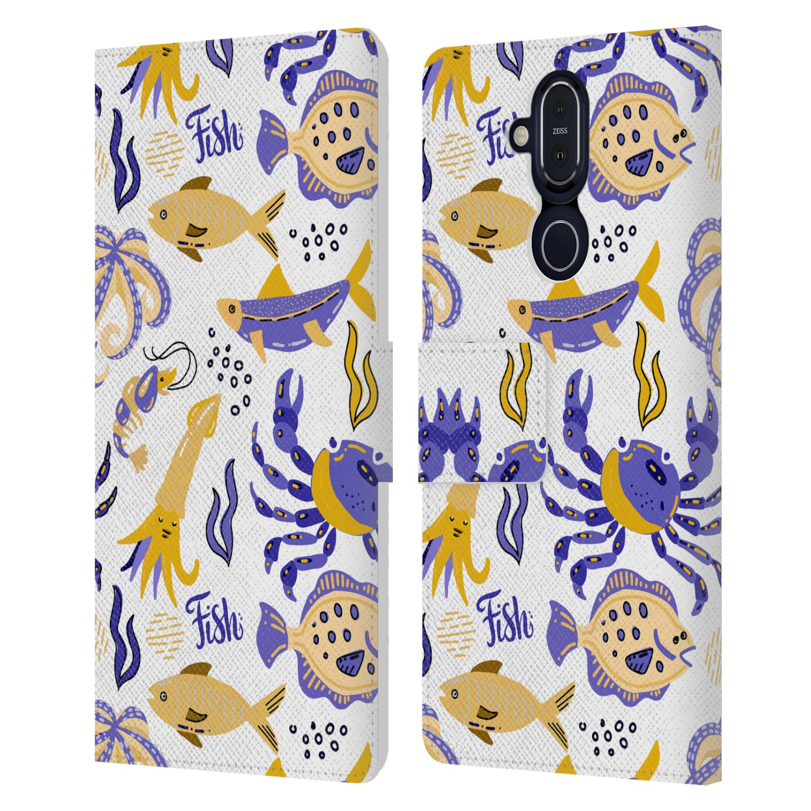 OFFICIAL HAROULITA SEA CREATURES LEATHER BOOK WALLET CASE COVER FOR NOKIA PHONES - Picture 13 of 15