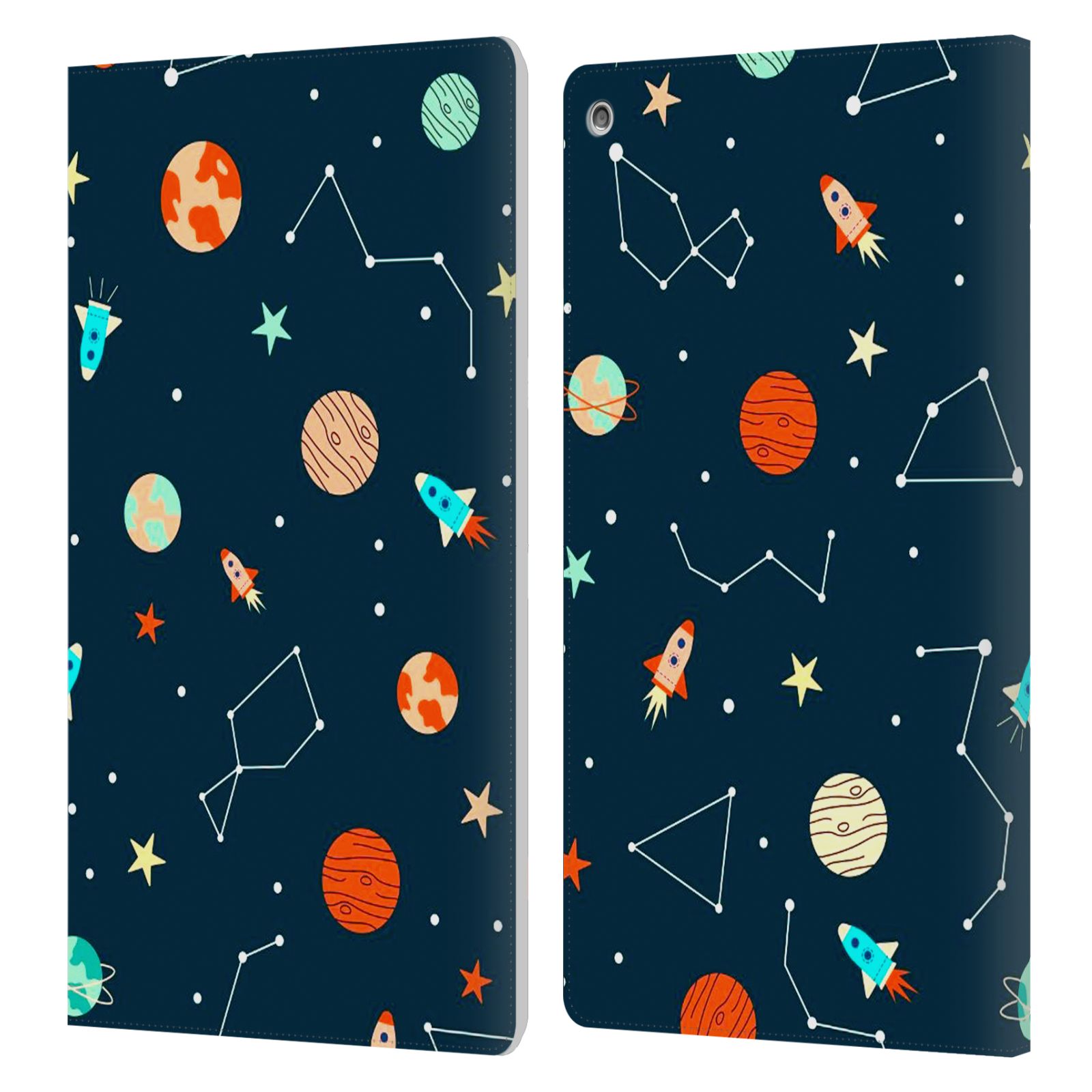 OFFICIAL HAROULITA SPACE GRAPHICS LEATHER BOOK WALLET CASE COVER FOR AMAZON FIRE - Picture 12 of 12
