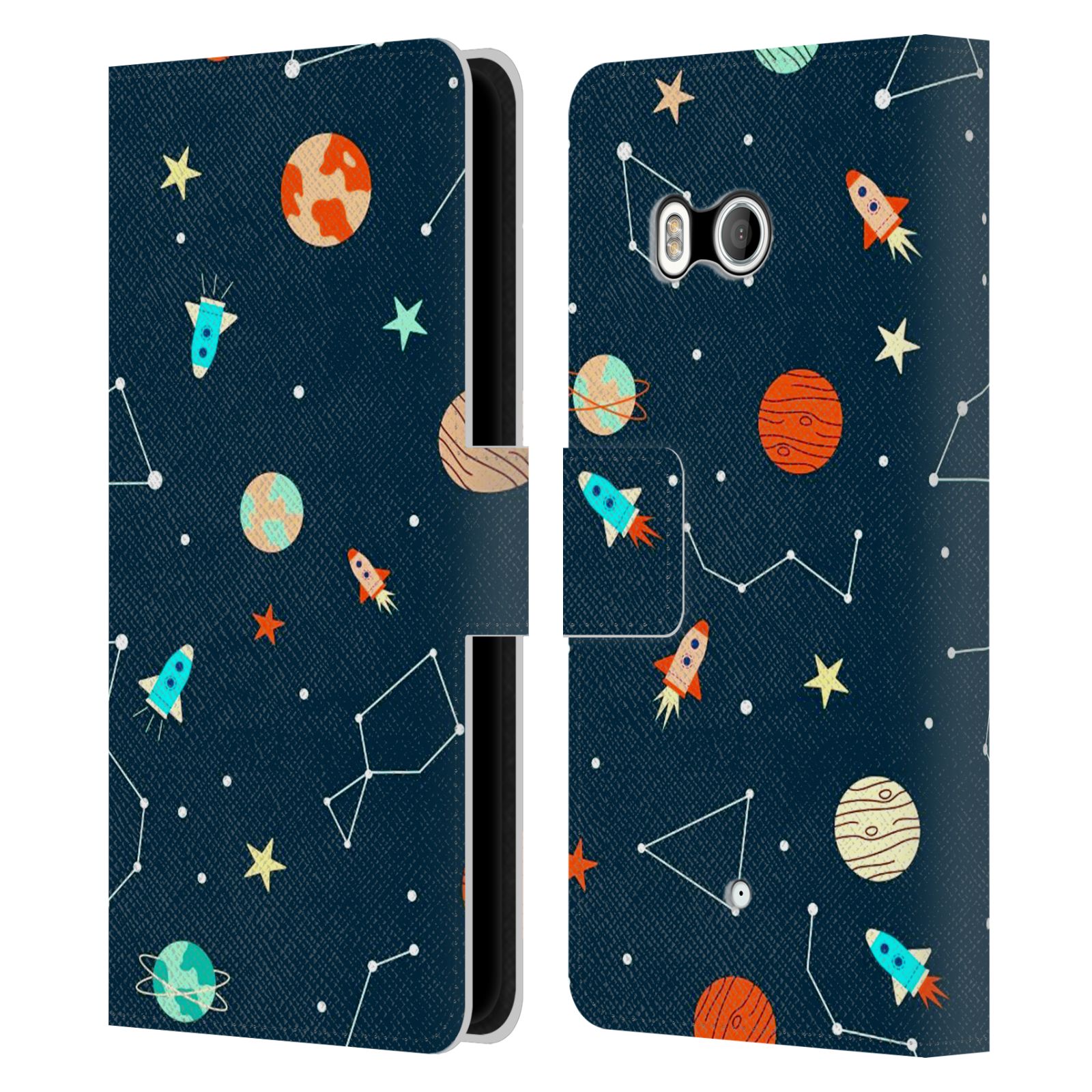 OFFICIAL HAROULITA SPACE GRAPHICS LEATHER BOOK CASE FOR HTC PHONES 1 - Picture 7 of 7