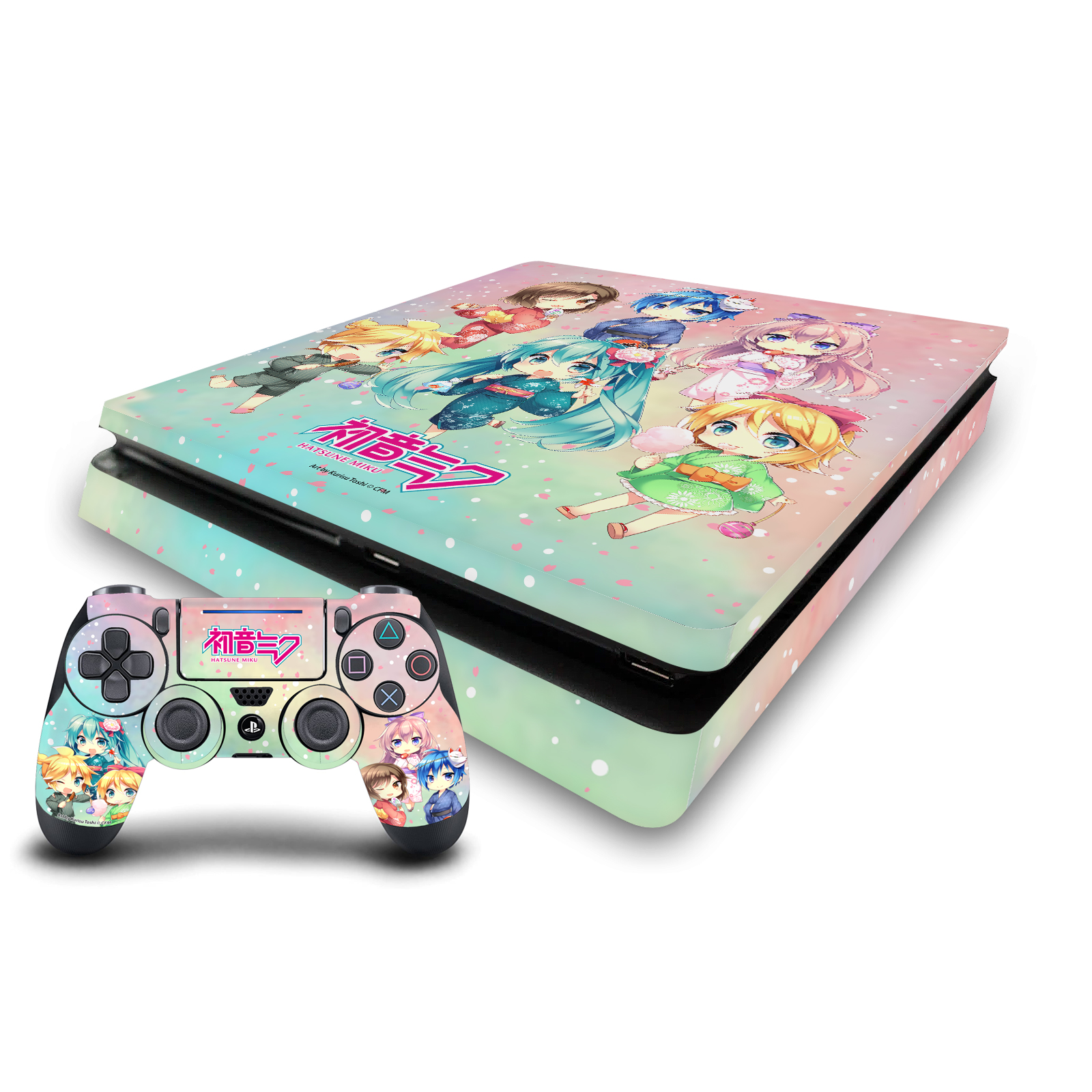 OFFICIAL HATSUNE MIKU GRAPHICS VINYL SKIN FOR PS4 SLIM CONSOLE & CONTROLLER