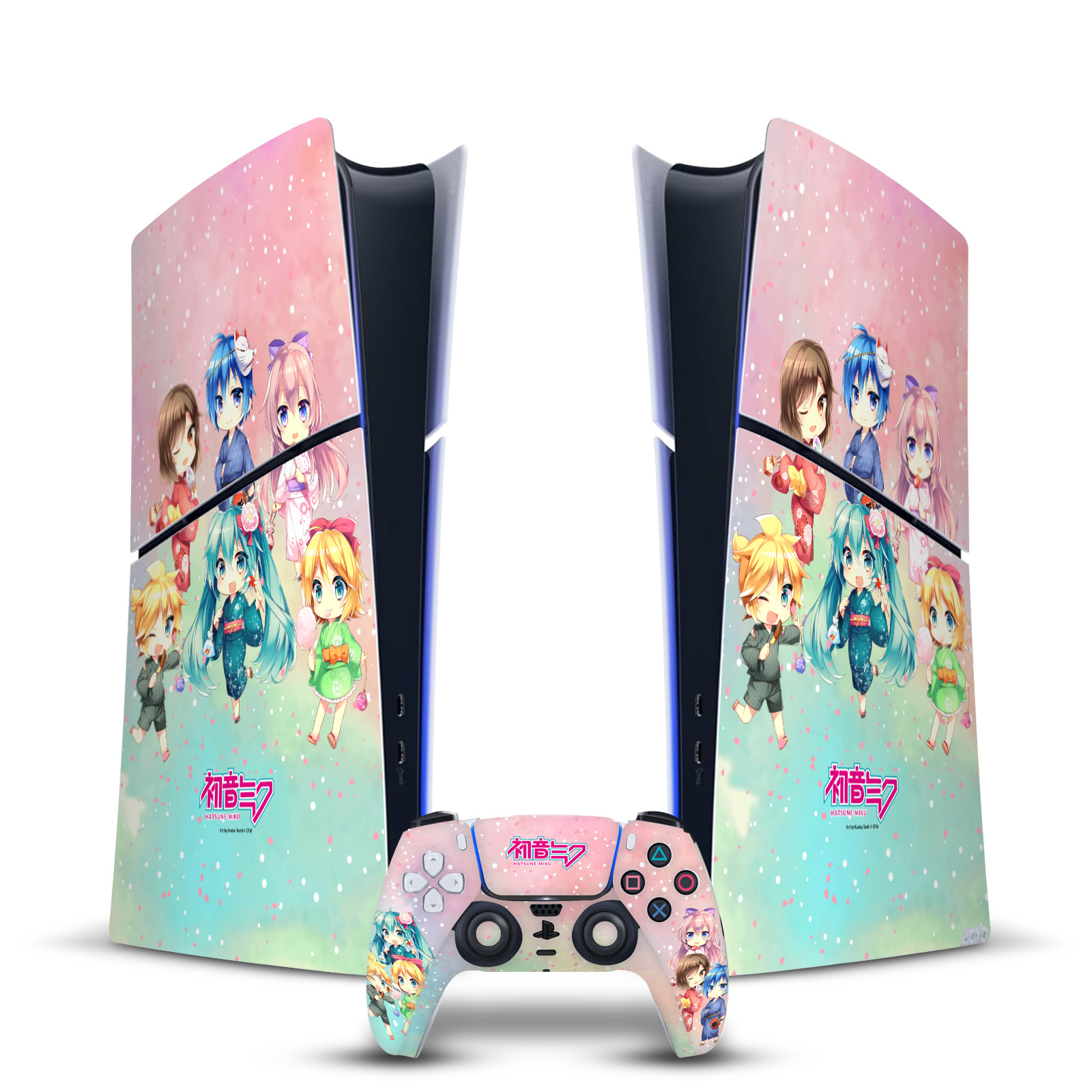 HATSUNE MIKU GRAPHICS VINYL SKIN DECAL FOR PS5 SLIM DIGITAL CONSOLE & CONTROLLER