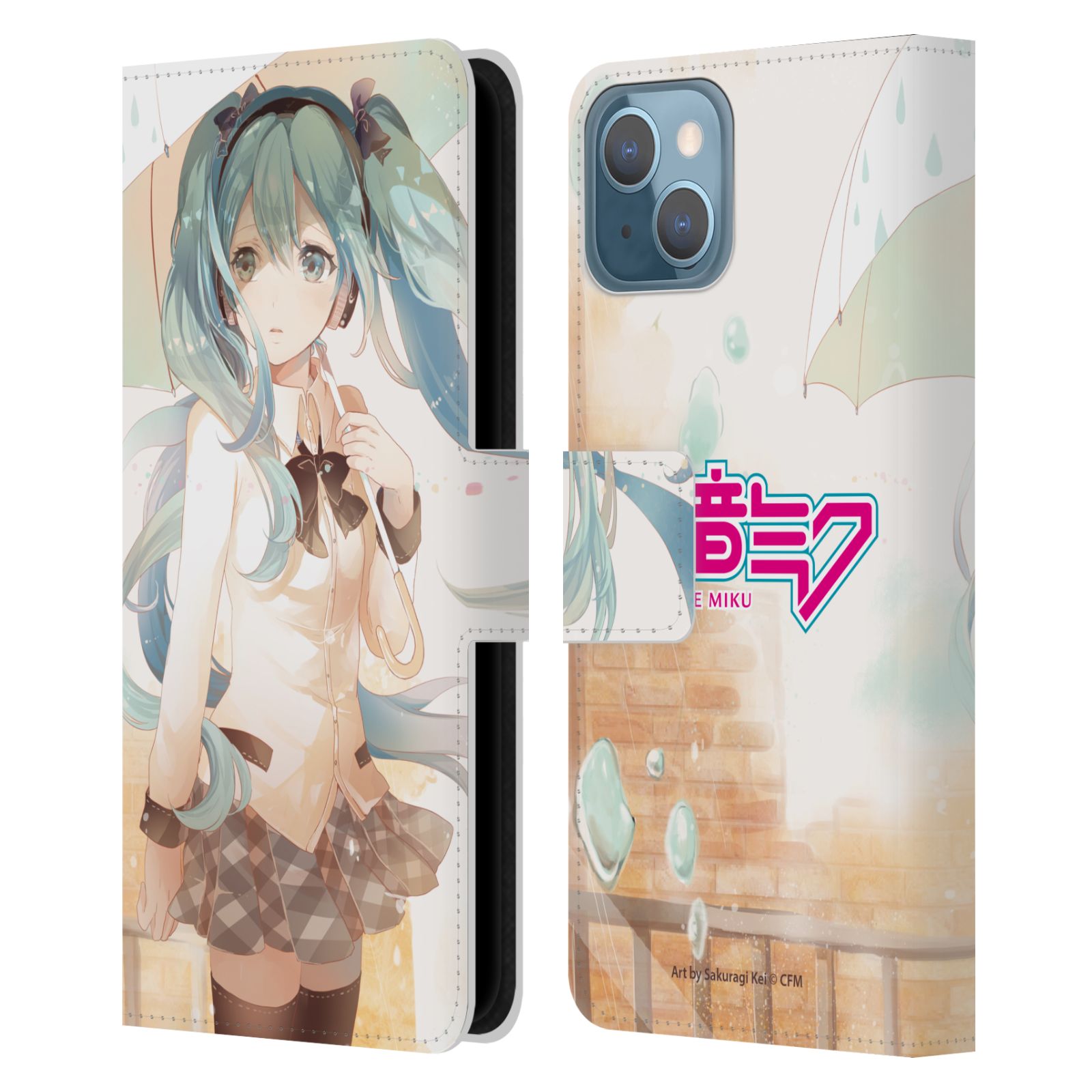 Rain Leather Wallet Case for iPhone 13