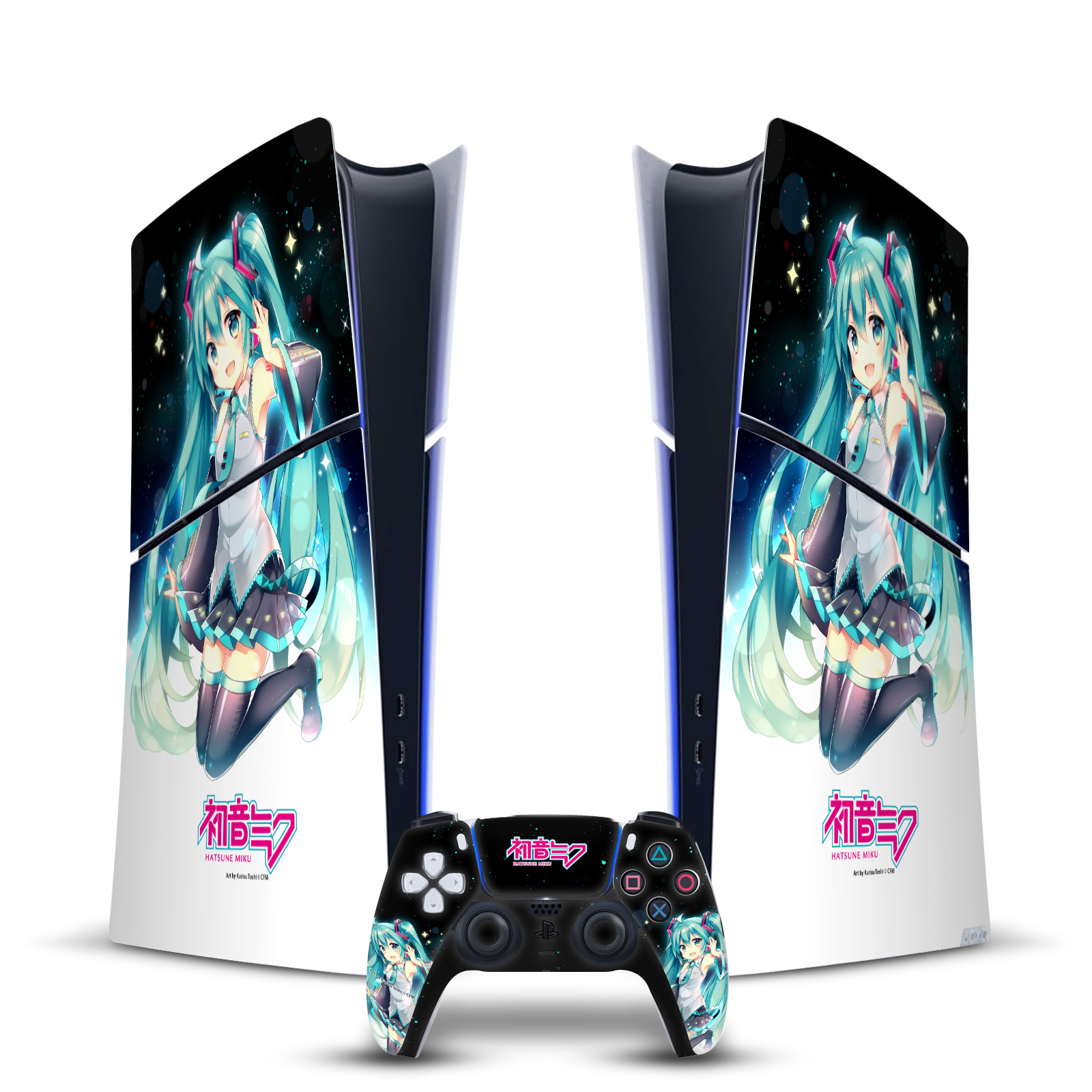 HATSUNE MIKU GRAPHICS VINYL SKIN DECAL FOR PS5 SLIM DIGITAL CONSOLE & CONTROLLER