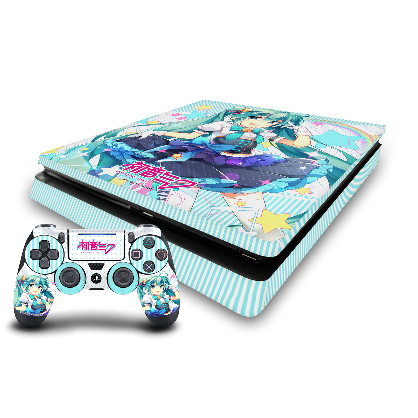 OFFICIAL HATSUNE MIKU GRAPHICS VINYL SKIN FOR PS4 SLIM CONSOLE & CONTROLLER