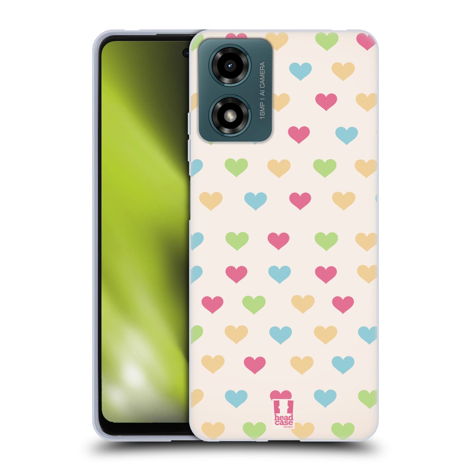 Silikonové pouzdro - Motorola Moto G04 / G24 - Head Case - SRDÍČKA BAREVNÁ (Silikonový kryt, obal, pouzdro na mobilní telefon Motorola Moto G04 / G24 s motivem SRDÍČKA BAREVNÁ)