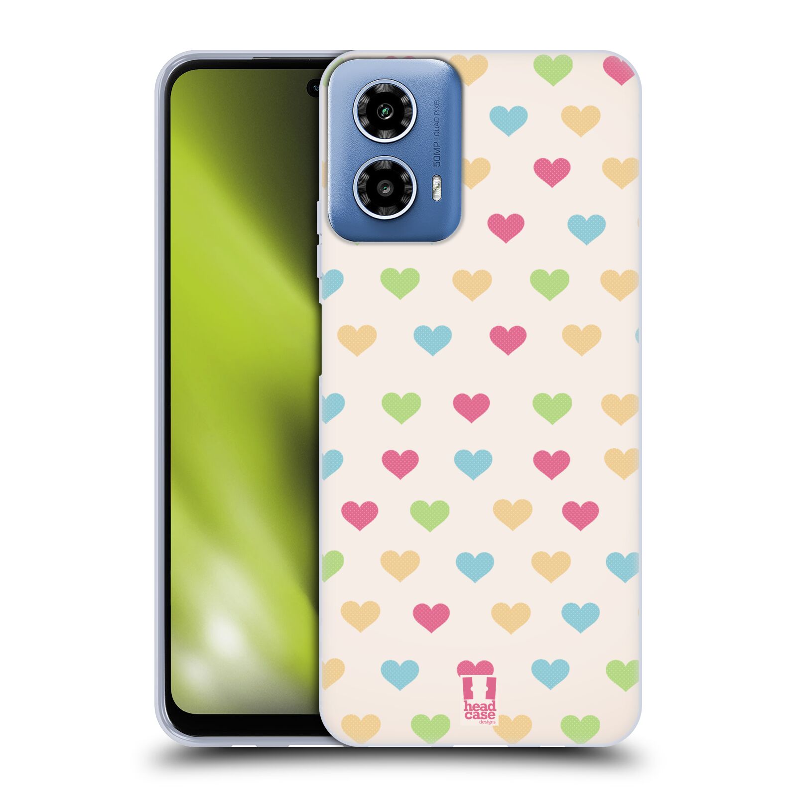 Silikonové pouzdro na mobil Motorola Moto G34 5G - Head Case - SRDÍČKA BAREVNÁ (Silikonový kryt, obal, pouzdro na mobilní telefon Motorola Moto G34 5G s motivem SRDÍČKA BAREVNÁ)