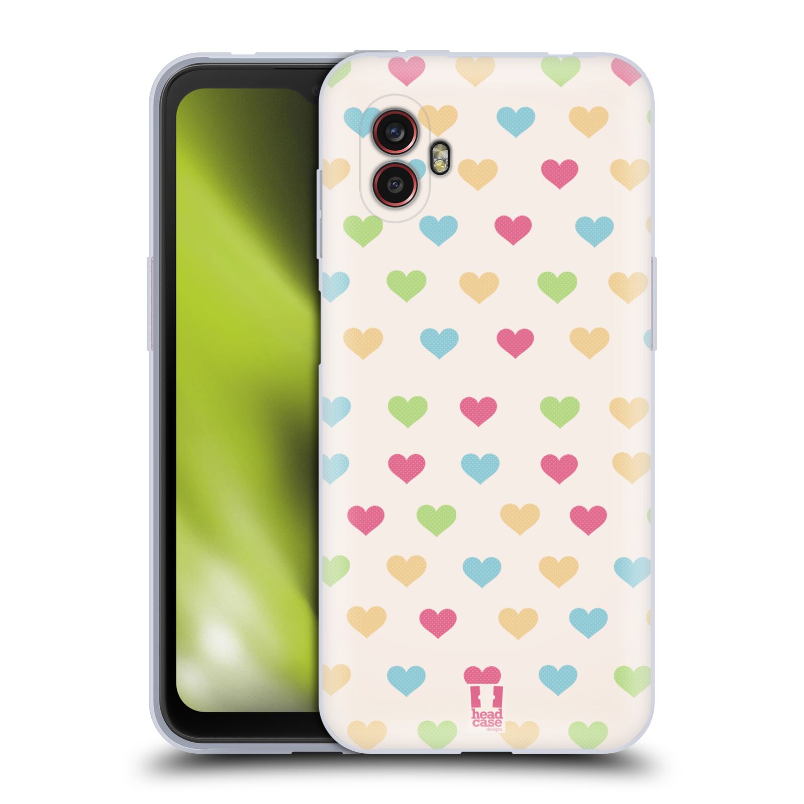 Silikonové pouzdro - Samsung Galaxy Xcover 6 Pro - Head Case - SRDÍČKA BAREVNÁ (Silikonový kryt, obal, pouzdro na mobilní telefon Samsung Galaxy Xcover 6 Pro s motivem SRDÍČKA BAREVNÁ)