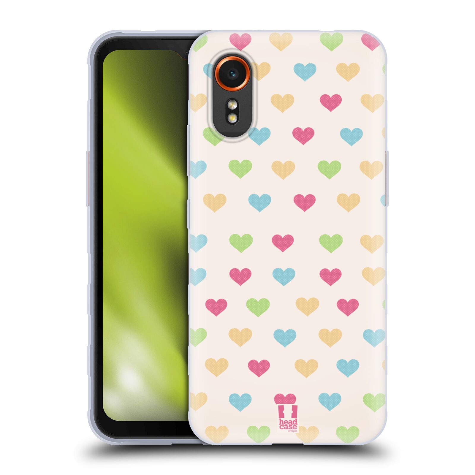 Silikonové pouzdro - Samsung Galaxy Xcover 7 5G - Head Case - SRDÍČKA BAREVNÁ (Silikonový kryt, obal, pouzdro na mobilní telefon Samsung Galaxy Xcover 7 5G s motivem SRDÍČKA BAREVNÁ)