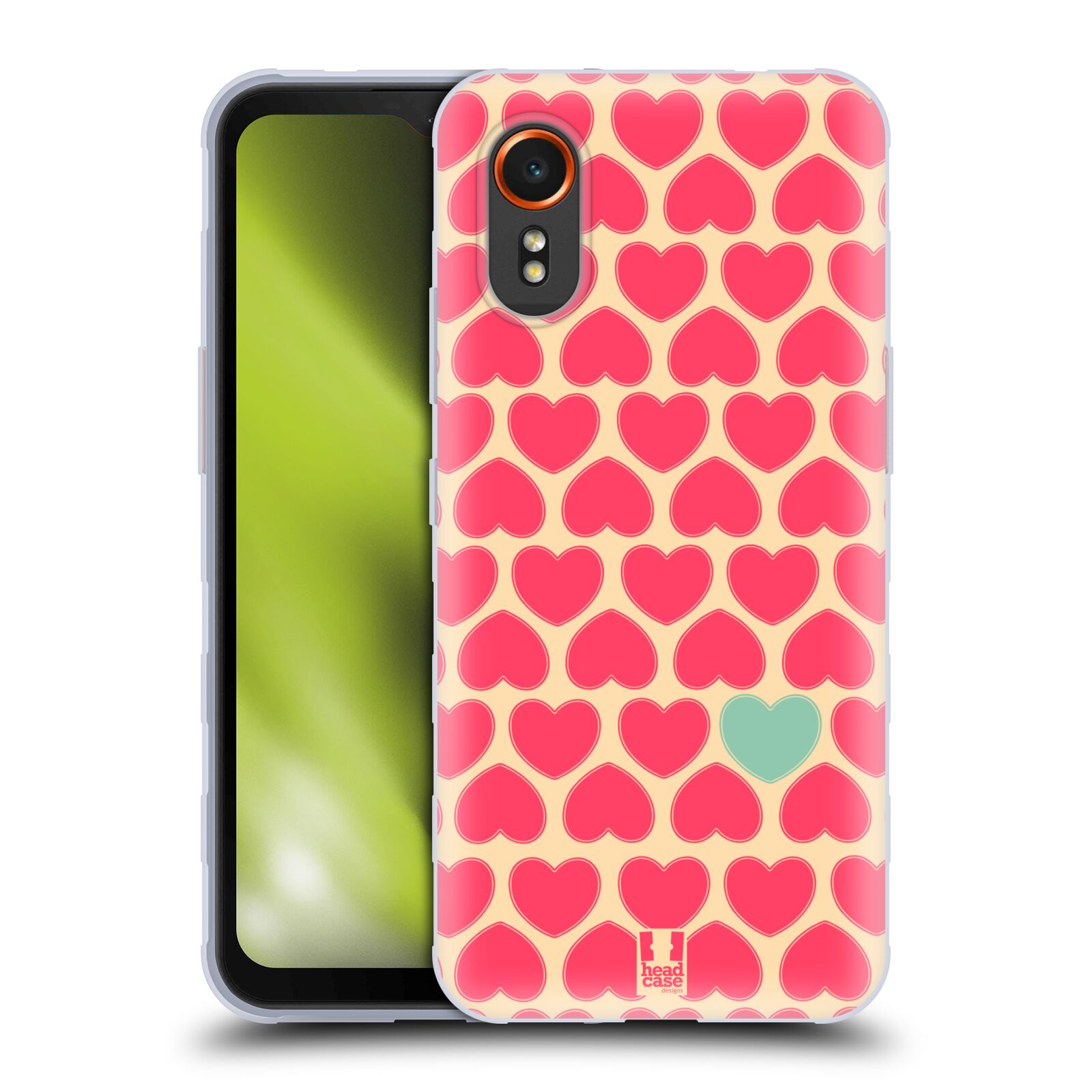 Silikonové pouzdro - Samsung Galaxy Xcover 7 5G - Head Case - SRDÍČKA RŮŽOVÁ (Silikonový kryt, obal, pouzdro na mobilní telefon Samsung Galaxy Xcover 7 5G s motivem SRDÍČKA RŮŽOVÁ)