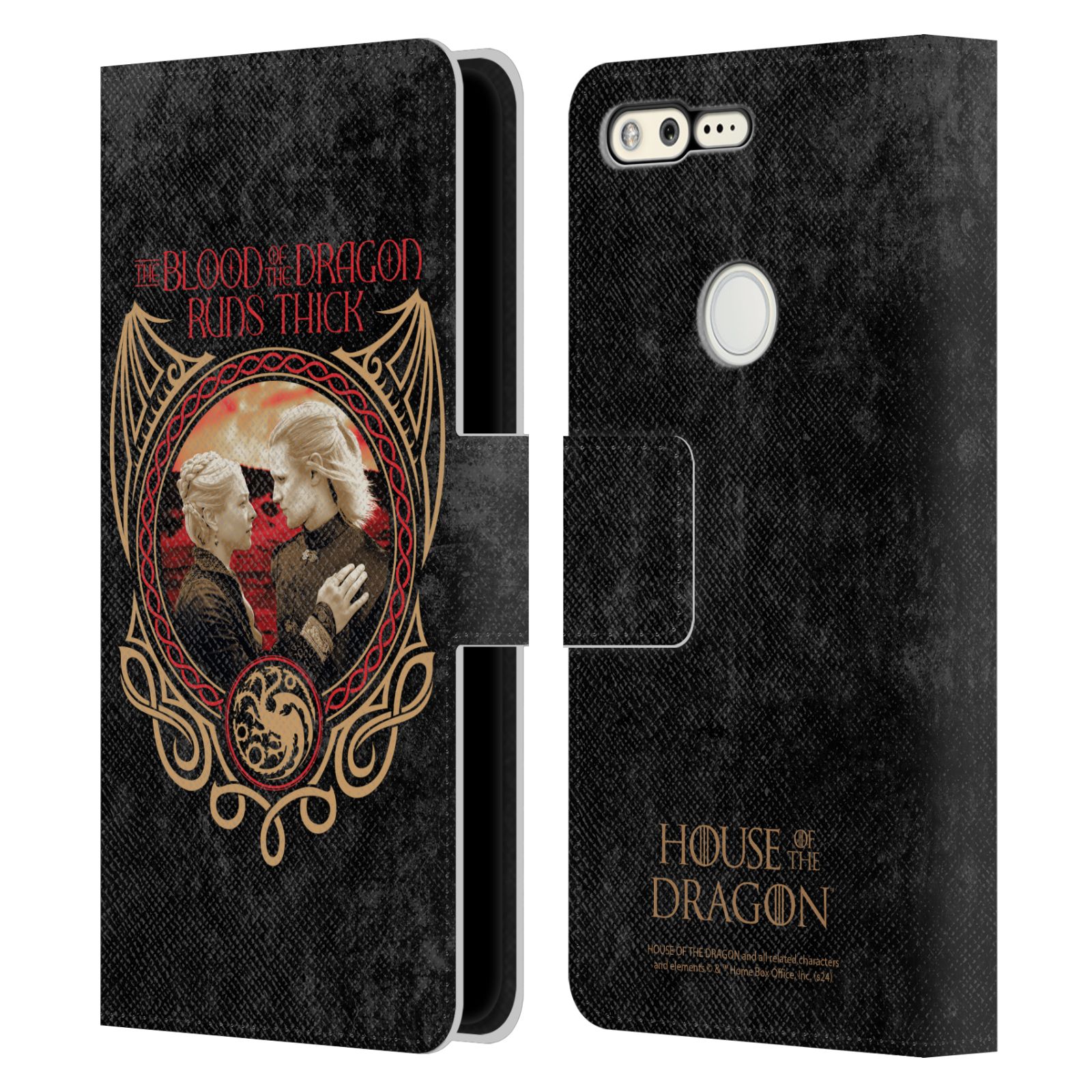 OFFICIAL HOUSE OF THE DRAGON SEASON 2 GRAPHICS LEATHER BOOK CASE GOOGLE PHONES