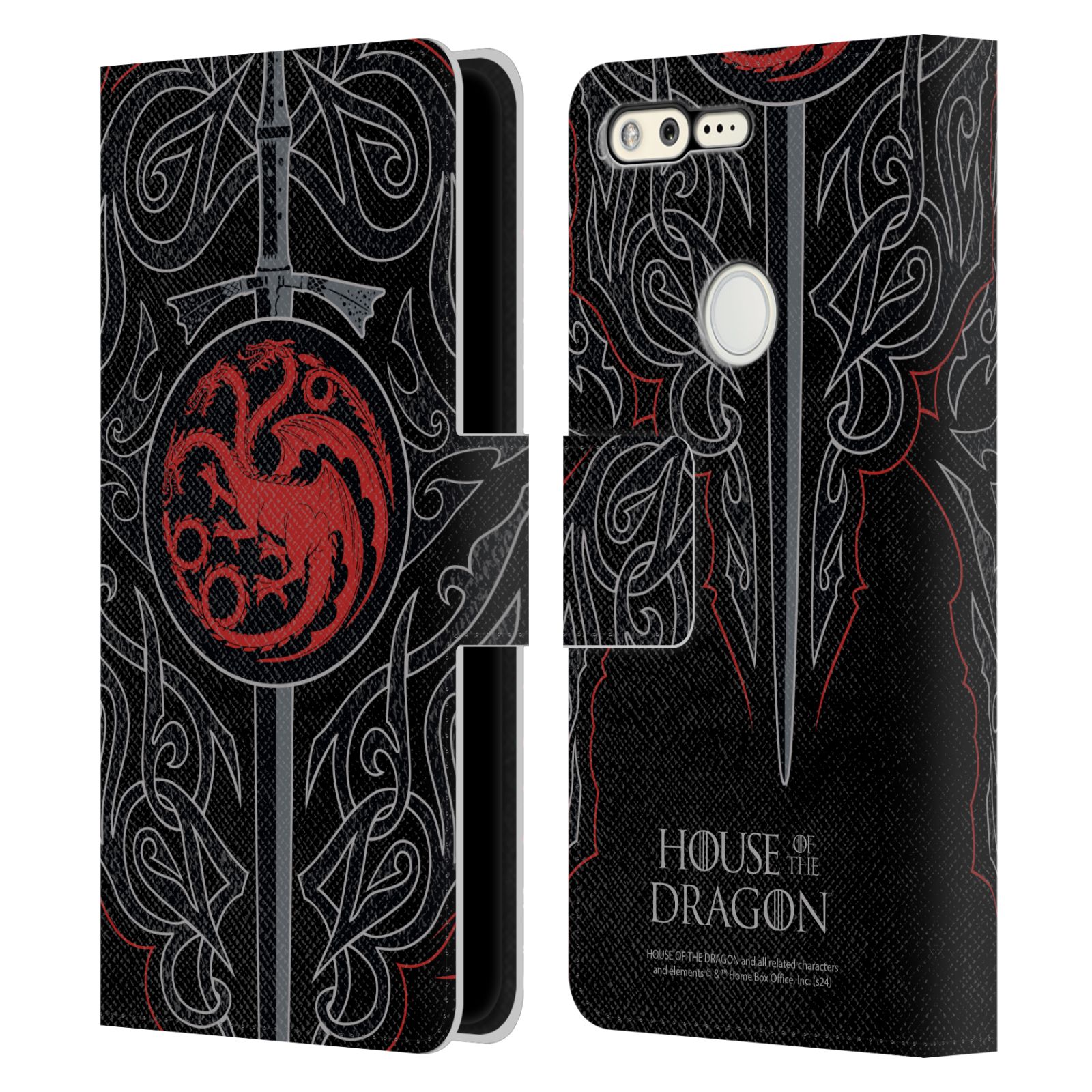 OFFICIAL HOUSE OF THE DRAGON SEASON 2 GRAPHICS LEATHER BOOK CASE GOOGLE PHONES