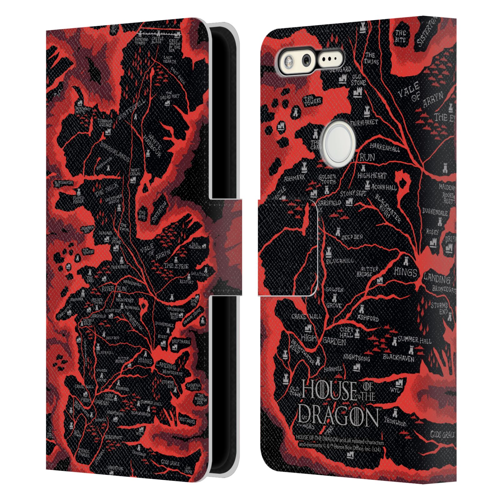 OFFICIAL HOUSE OF THE DRAGON SEASON 2 GRAPHICS LEATHER BOOK CASE GOOGLE PHONES