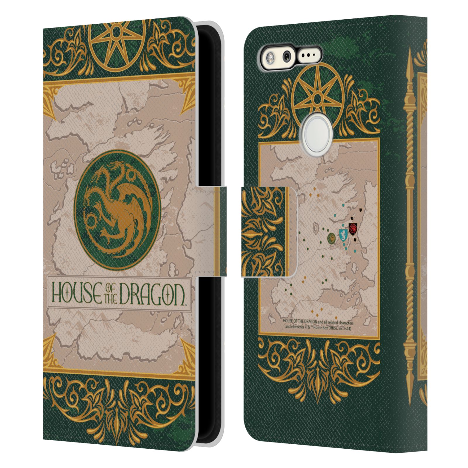 OFFICIAL HOUSE OF THE DRAGON SEASON 2 GRAPHICS LEATHER BOOK CASE GOOGLE PHONES