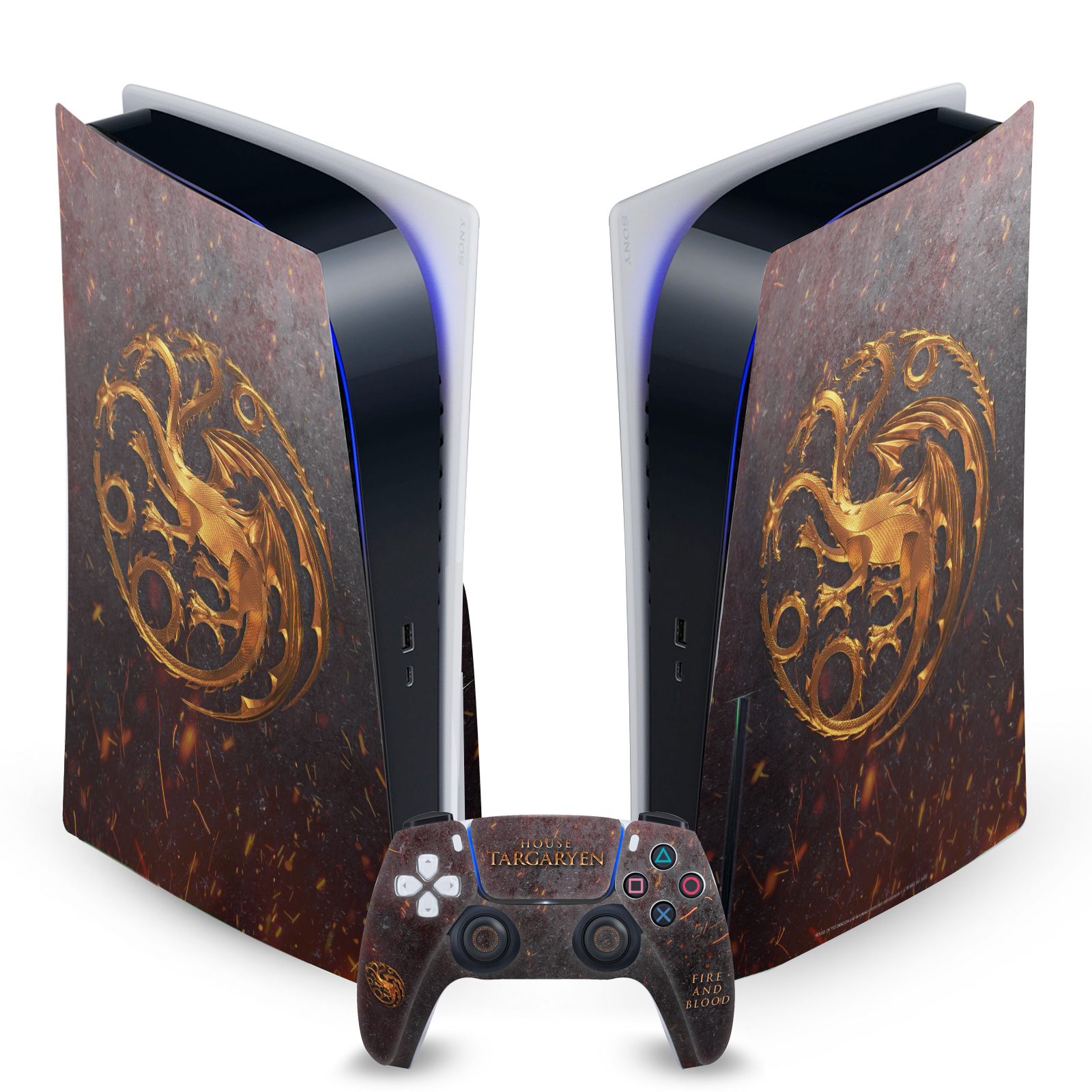 HOUSE OF THE DRAGON SIGILS & CHARACTERS VINYL SKIN SONY PS5 DISC EDITION BUNDLE