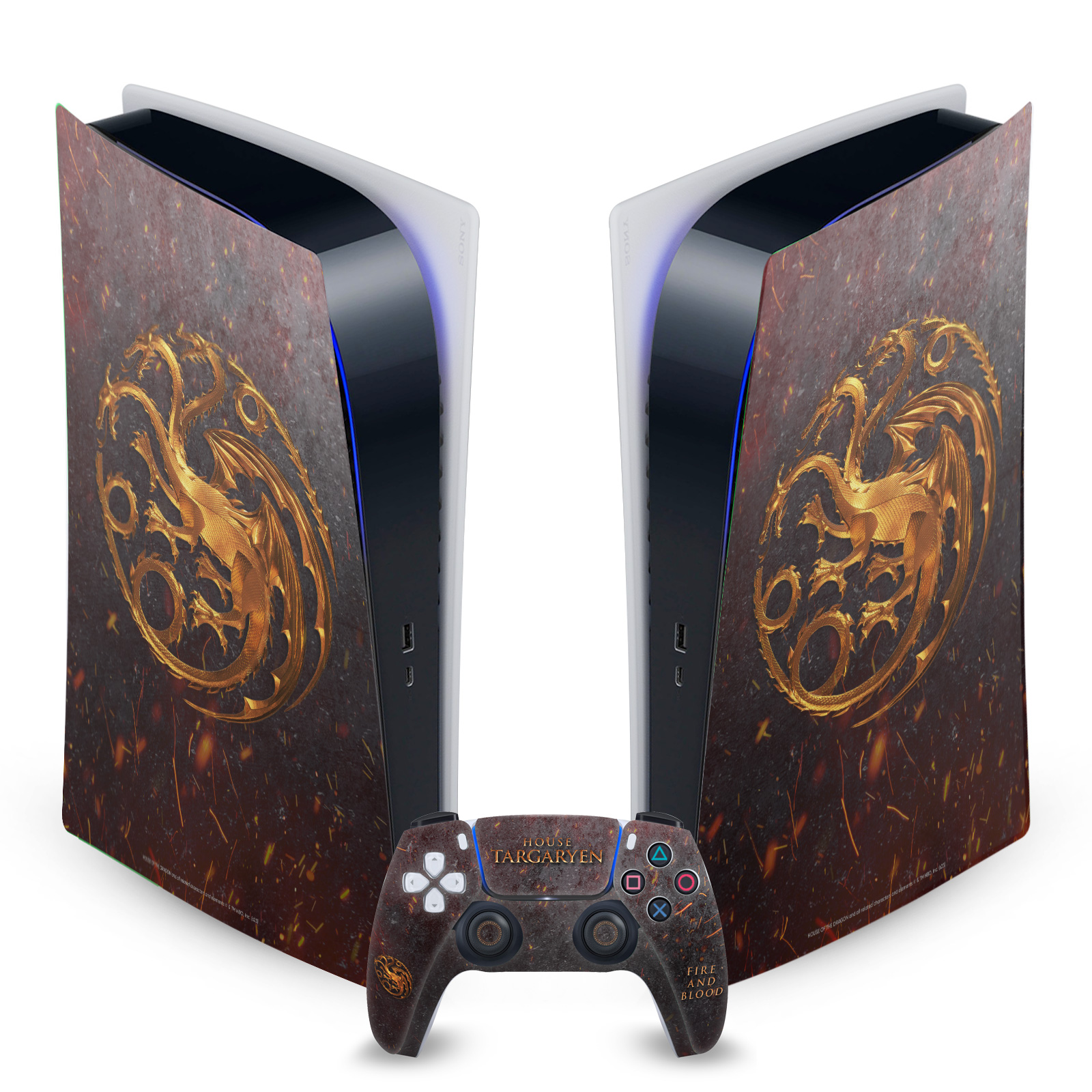 HOUSE OF THE DRAGON SIGILS CHARACTERS VINYL SKIN SONY PS5 DIGITAL EDITION BUNDLE