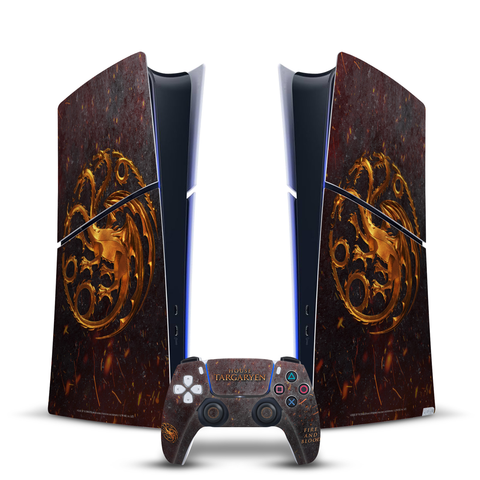 HOUSE OF THE DRAGON SIGILS CHARACTERS SKIN PS5 SLIM DIGITAL CONSOLE & CONTROLLER