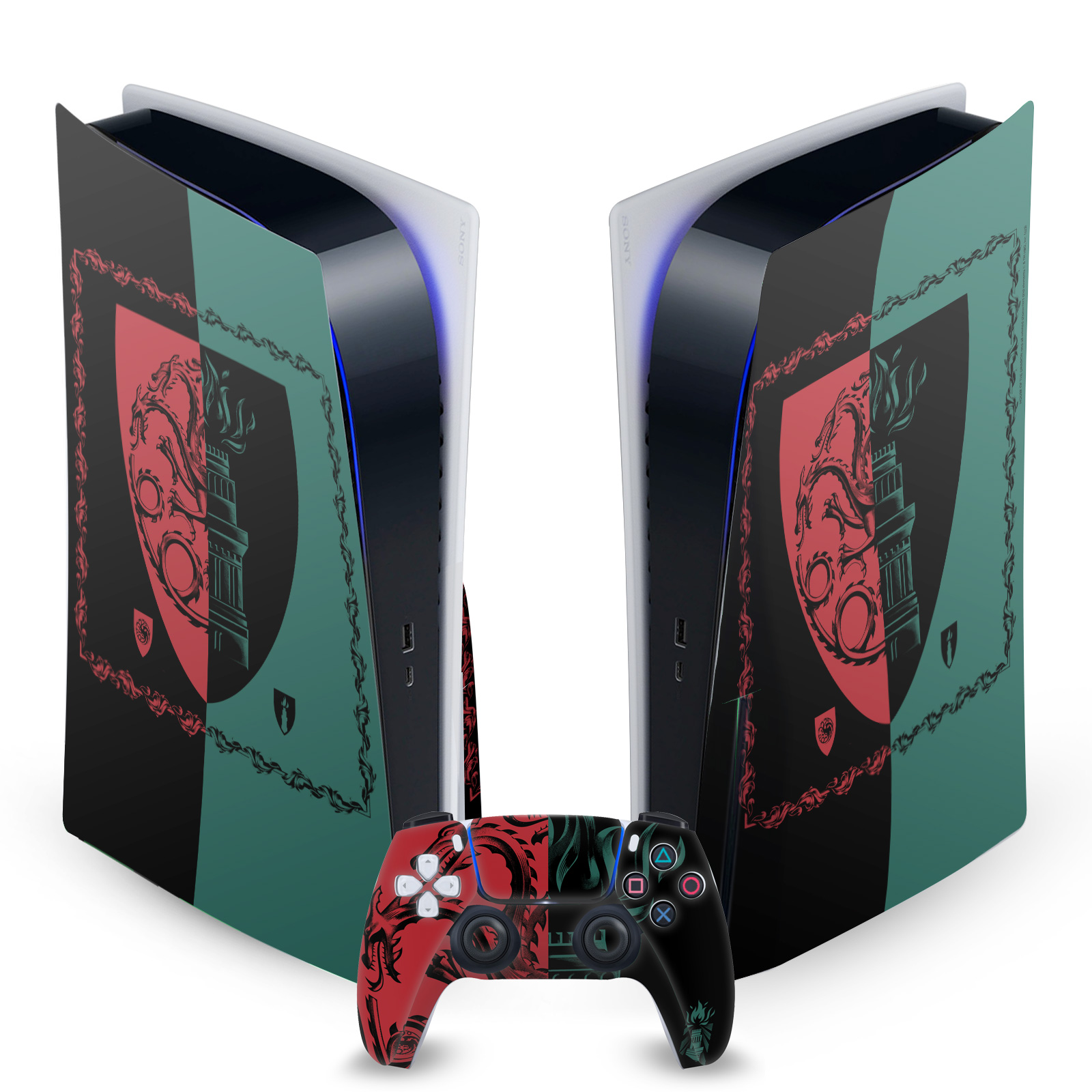 HOUSE OF THE DRAGON SIGILS & CHARACTERS VINYL SKIN SONY PS5 DISC EDITION BUNDLE